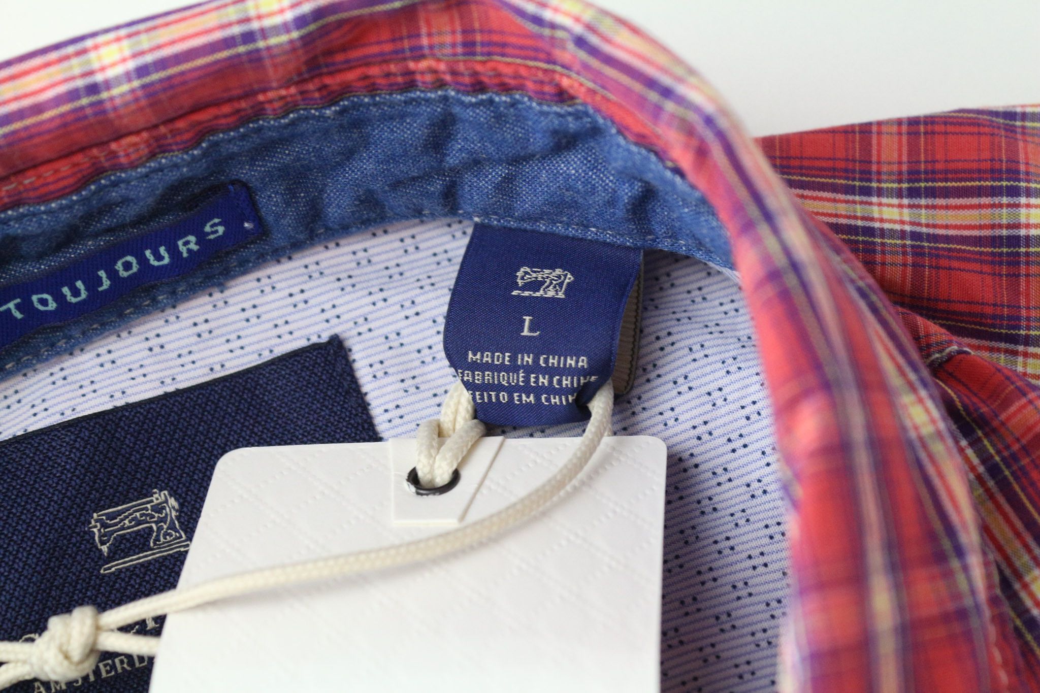Scotch & Soda AMS COUTURE L Red Cotton Checked Pocket Shirt 76122 Size US L / EU 52-54 / 3 - 6 Thumbnail