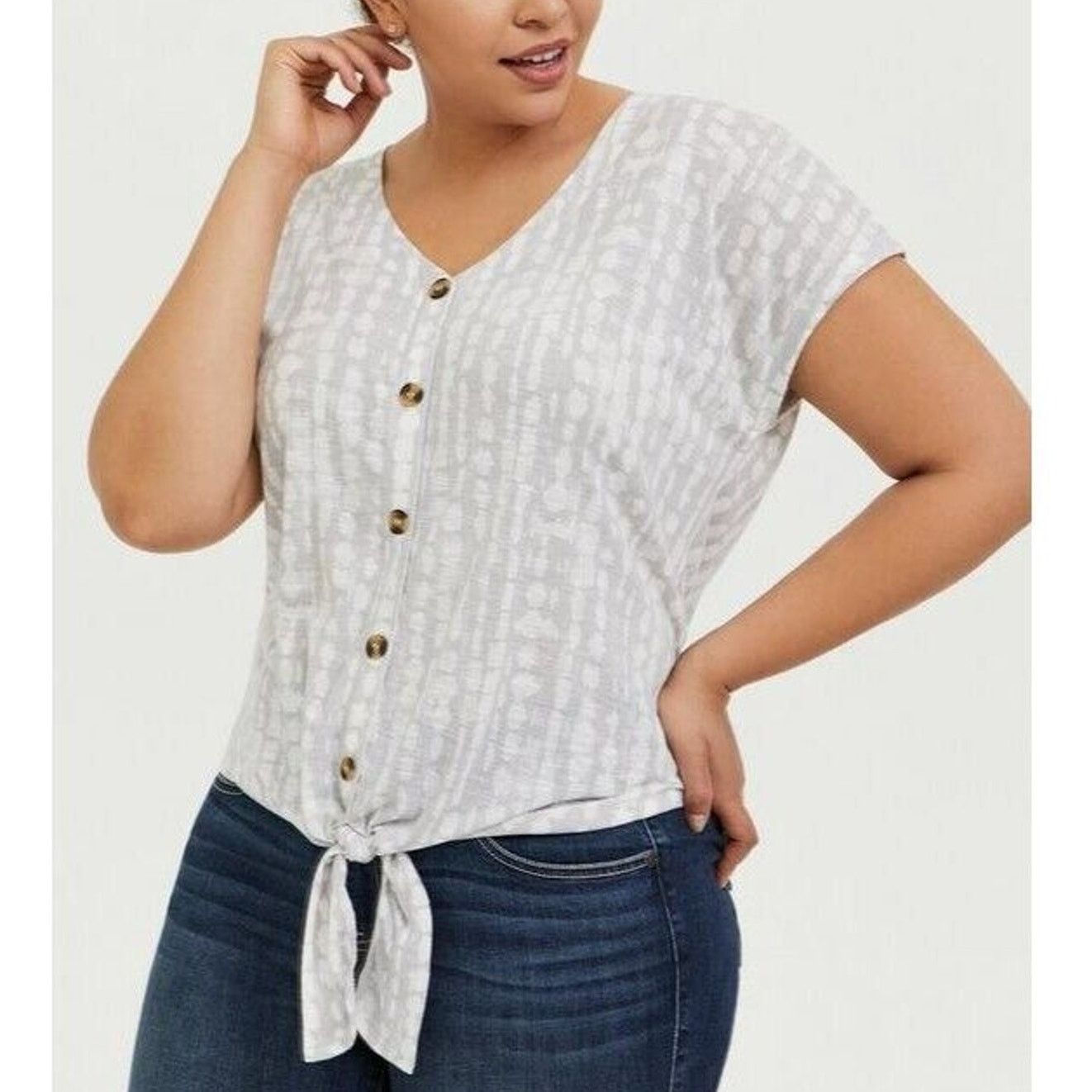 Corridor Torrid Women Tie Dye Slub Tie Front Dolman Midi Tee Size 0X Size XL / US 12-14 / IT 48-50 - 1 Thumbnail