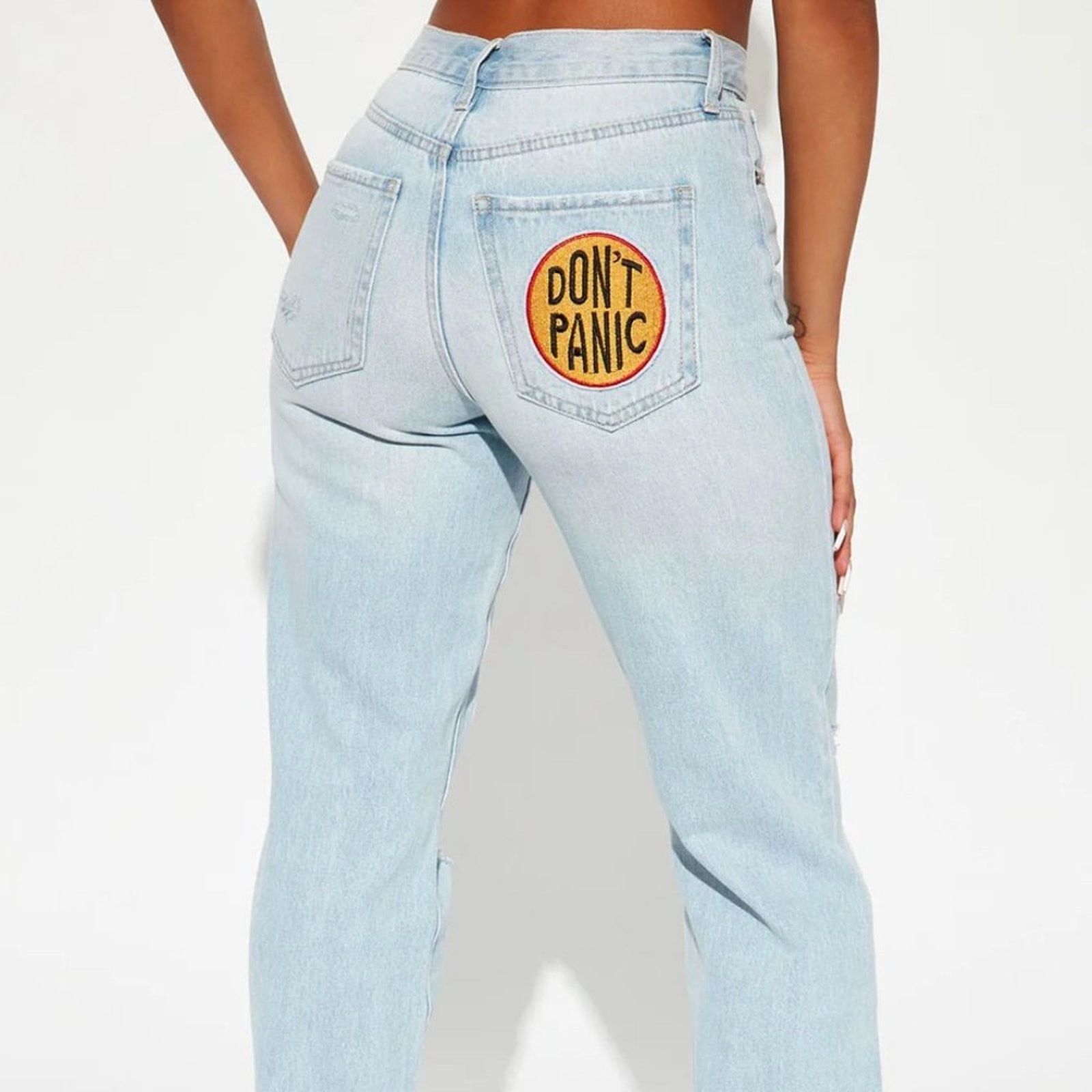 Other Patched In Pop Art Straight Leg Jeans Jr 11 Women’s 12 Size 34" / US 12 / IT 48 - 3 Thumbnail