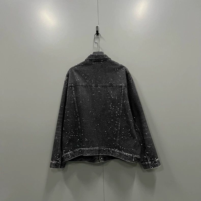 Balenciaga Balenciaga Black diamond-encrusted denim jacket Size US XS / EU 42 / 0 - 2 Thumbnail