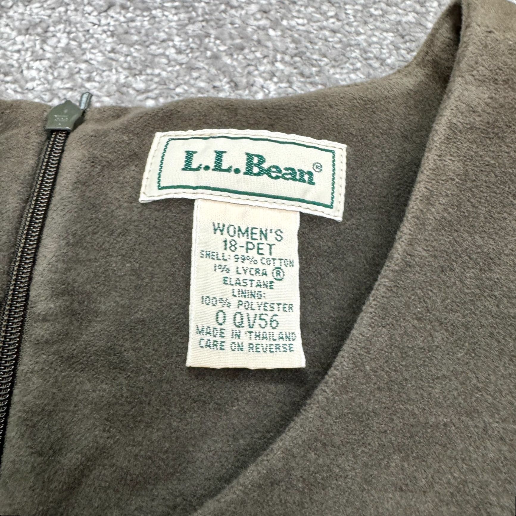 Vintage L.L. Bean Sleeveless Shift Dress Jumper Womens S Green Cotton V-Neck Knee Length Size S / US 4 / IT 40 - 6 Thumbnail
