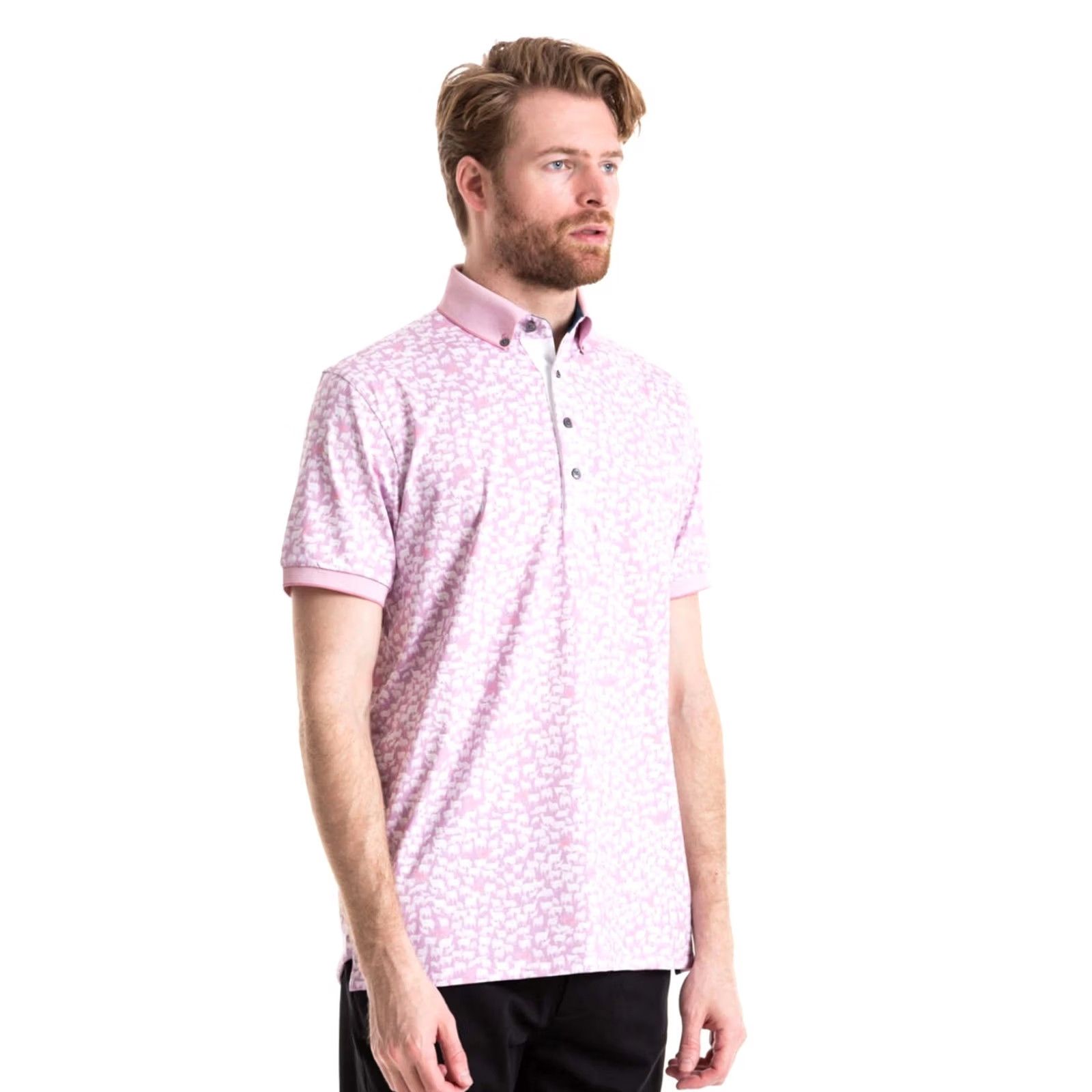 Vintage Greyson Band of Sheep Polo Shirt Stretch Mauve Pink XL Wolf Howling Men's Golf Size US XL / EU 56 / 4 - 2 Thumbnail
