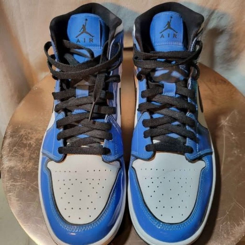 Nike AIR JORDAN 1 MID SE SIGNAL BLUE/BLACK/WHITE Mens Size 10 Size US 10 / EU 43 - 2 Thumbnail