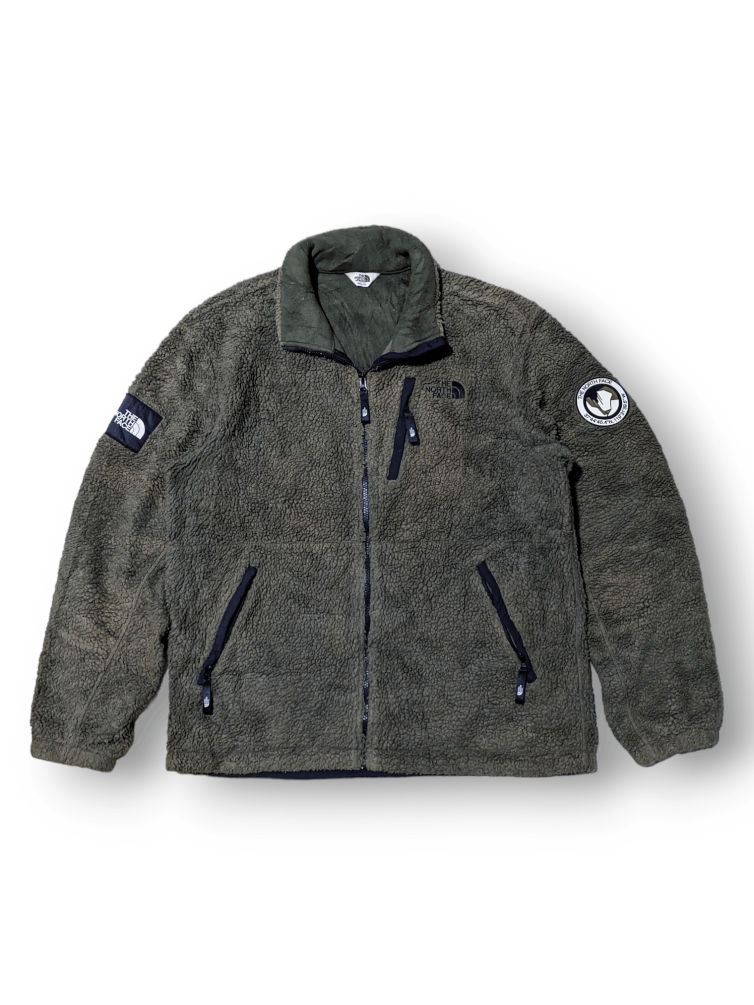 image of The North Face Patch Rimo Fleece Jacket Sunfaded Green in Army Green, Men's (Size Large)