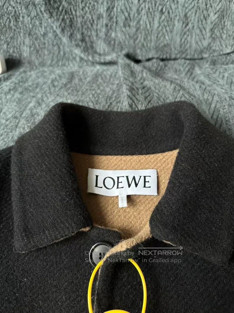Loewe Loewe Black leather label wool coat Size US M / EU 48-50 / 2 - 3 Thumbnail