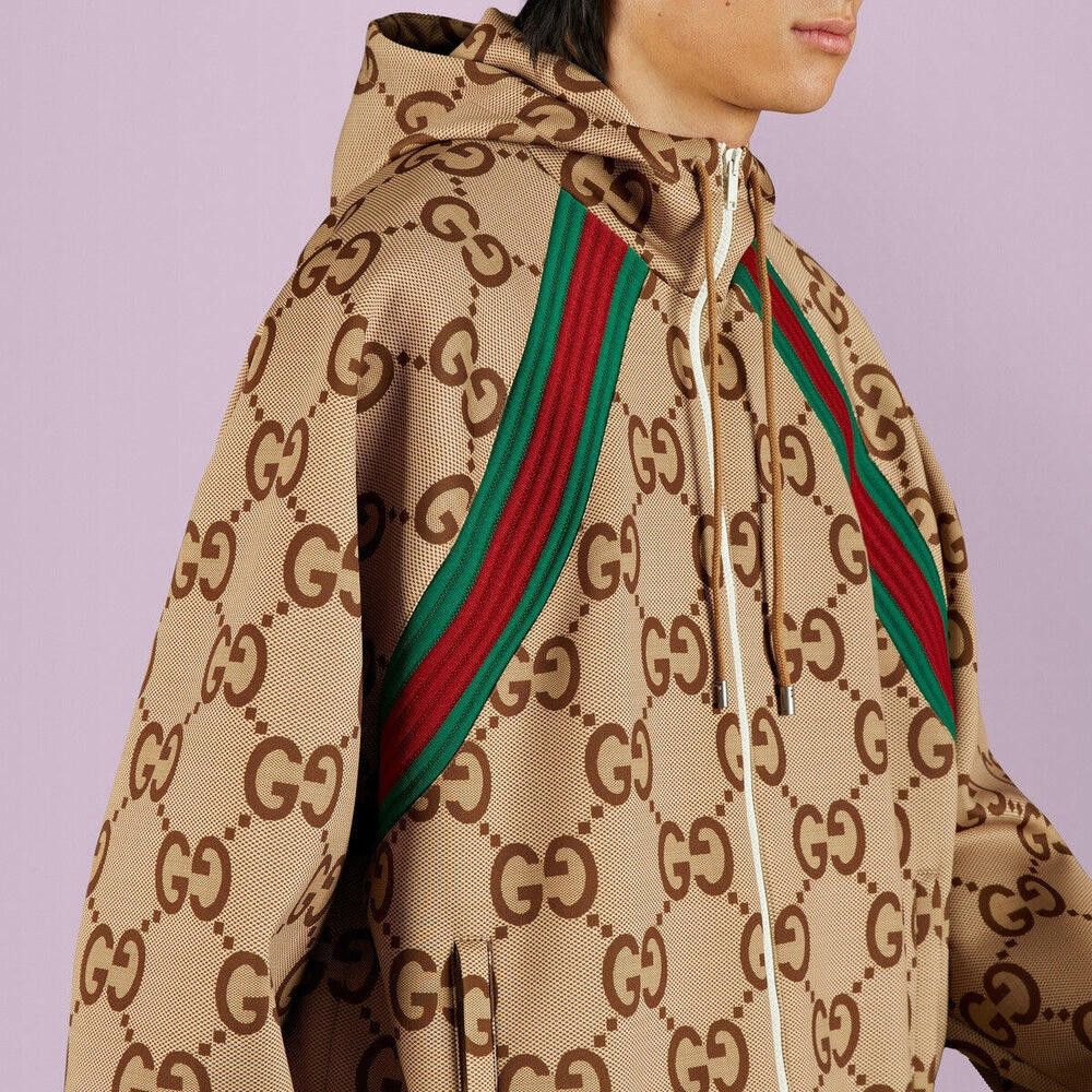 Gucci Gucci Jumbo GG Zip Jacket with Web Size L Size ONE SIZE - 2 Thumbnail