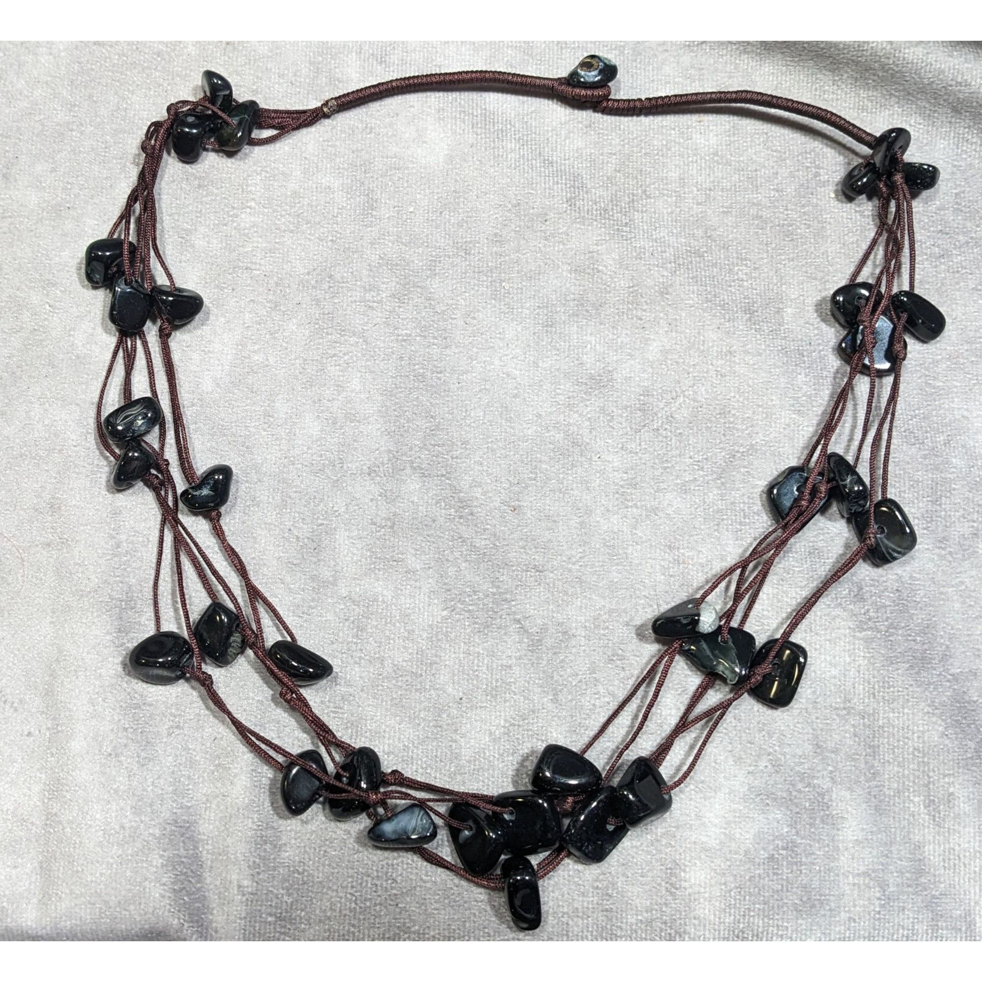 Other Nature Inspired Black Agate Beaded Multilayer Station Neckla Size ONE SIZE - 4 Thumbnail