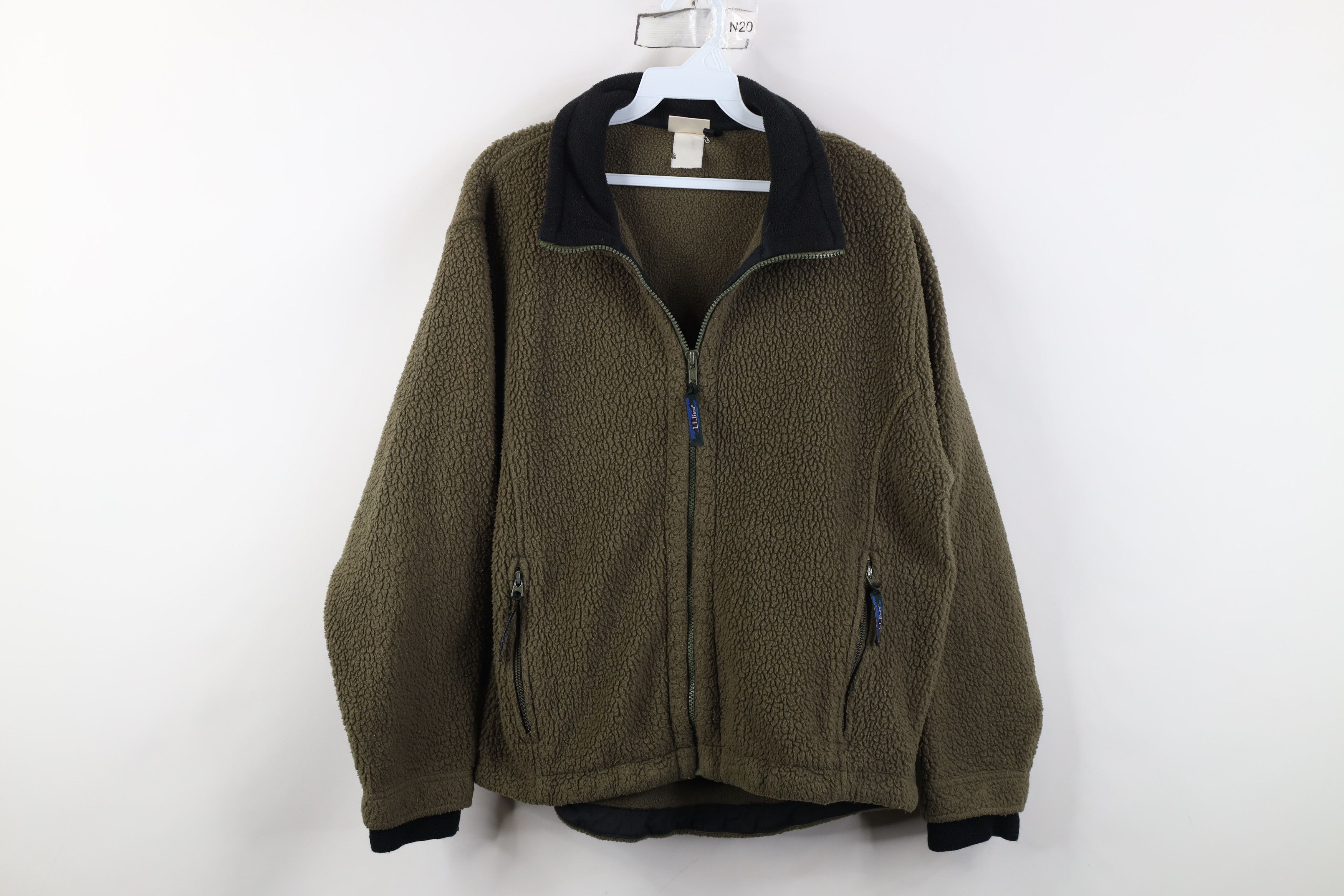L.L. Bean Vintage 90s LL Bean Deep Pile Fleece Full Zip Jacket Green Size L / US 10 / IT 46 - 1 Thumbnail