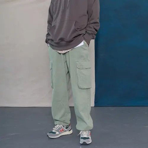 Retro mint green casual pants