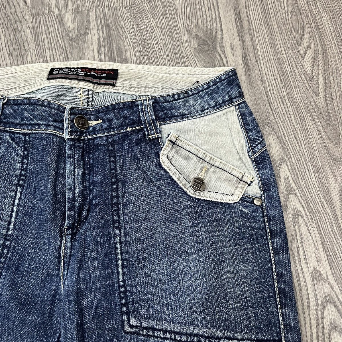14th Addiction FUBU COLLECTION - Flared Jeans Corduroy Pocket Fatigue Size US 27 - 5 Thumbnail