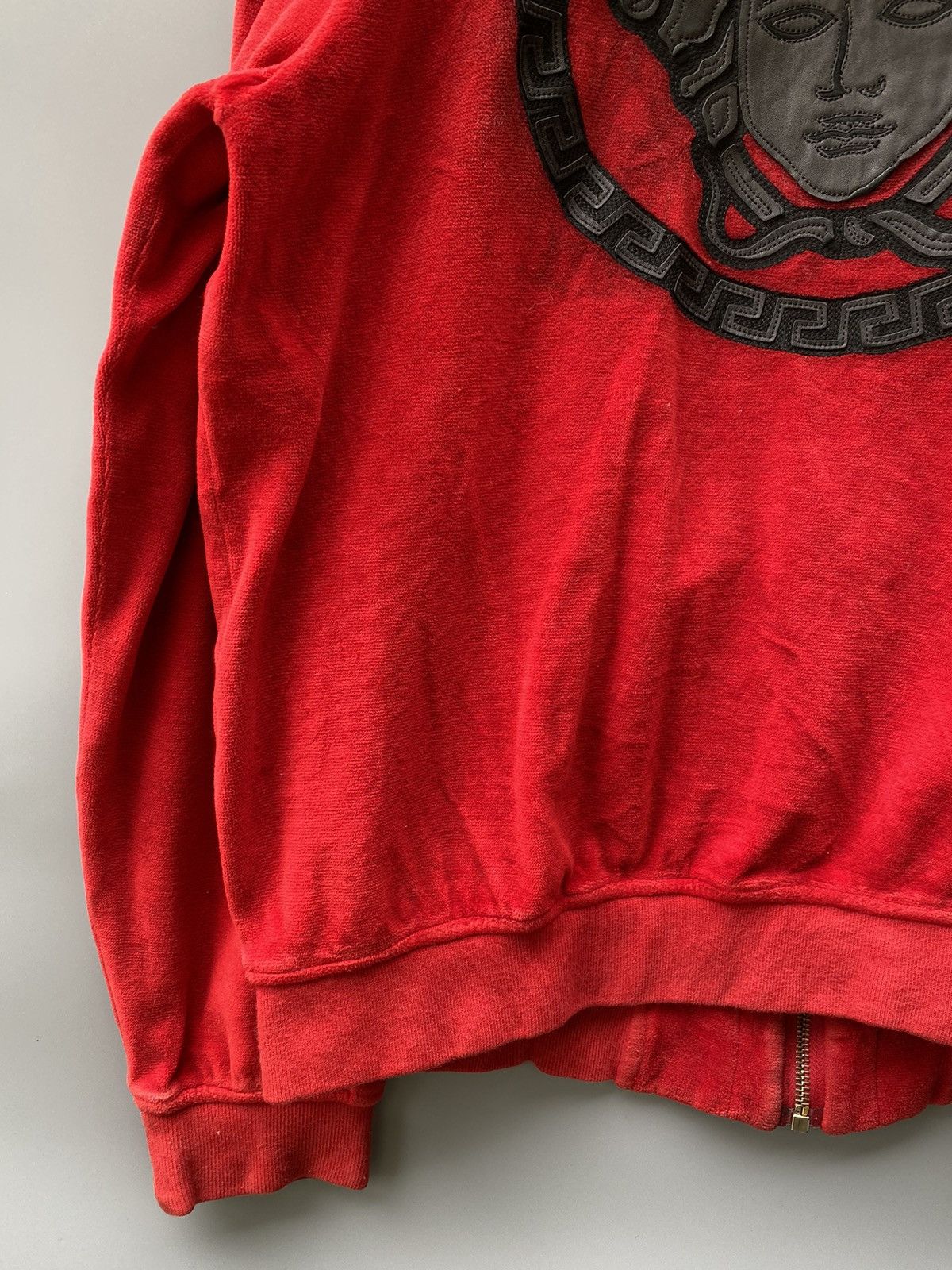 Versace Versace Velour Track Jacket with Leather Patch Medusa Size US M / EU 48-50 / 2 - 4 Thumbnail