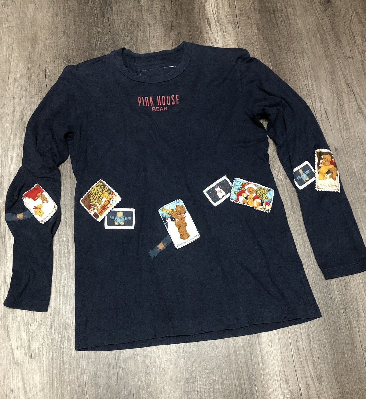 Designer × Japanese Brand × Pink House VINTAGE PINK HOUSE PATCHED DESIGN LONG SLEEVE TEE SHIRT Size US S / EU 44-46 / 1 - 1 Thumbnail