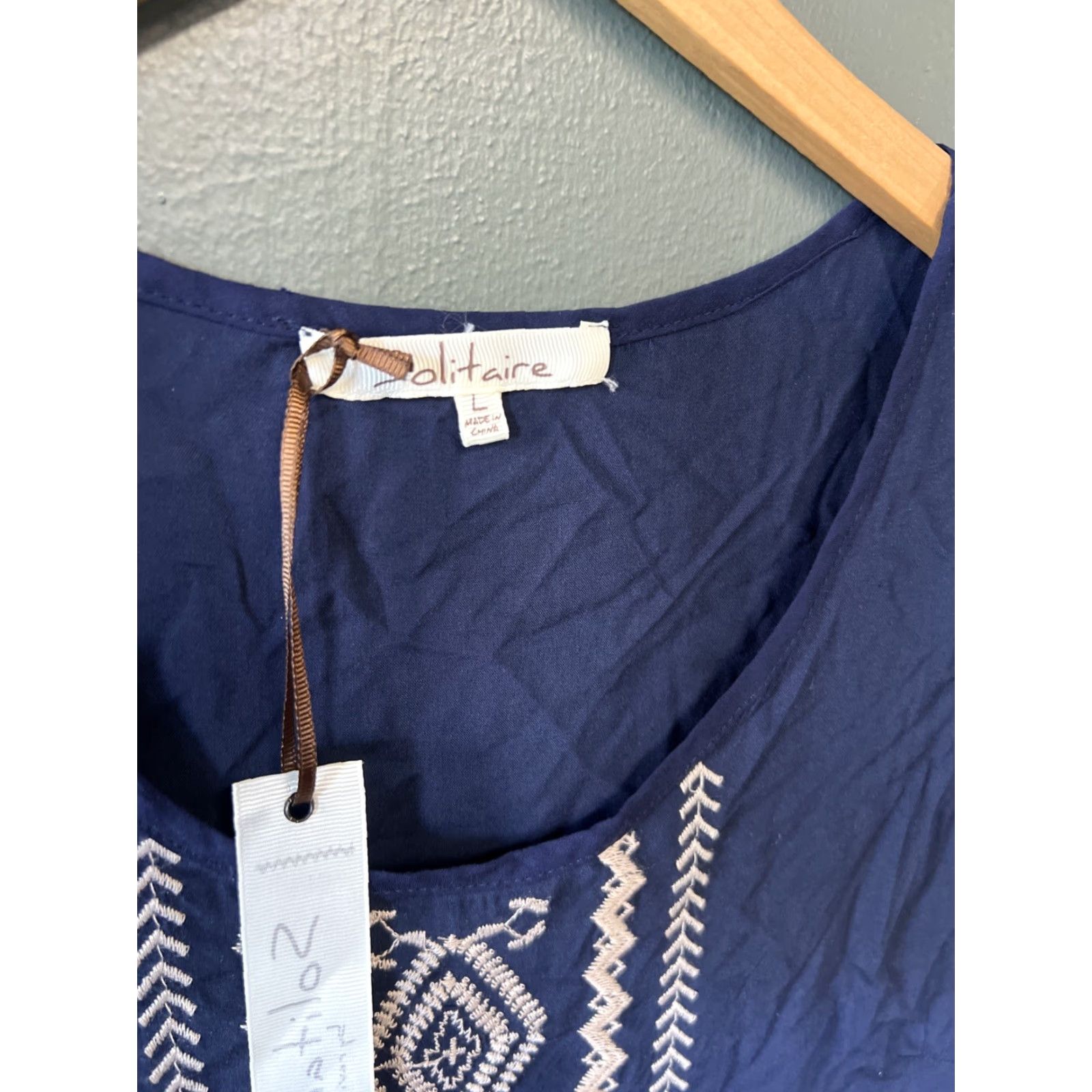 Vintage NWT Solitaire Embroidered Sleeveless Blouse Top Sz LG Western Hippie Boho Rodeo Shirt Womens Blouse Bohemian Hippie 90s Size L / US 10 / IT 46 - 2 Thumbnail
