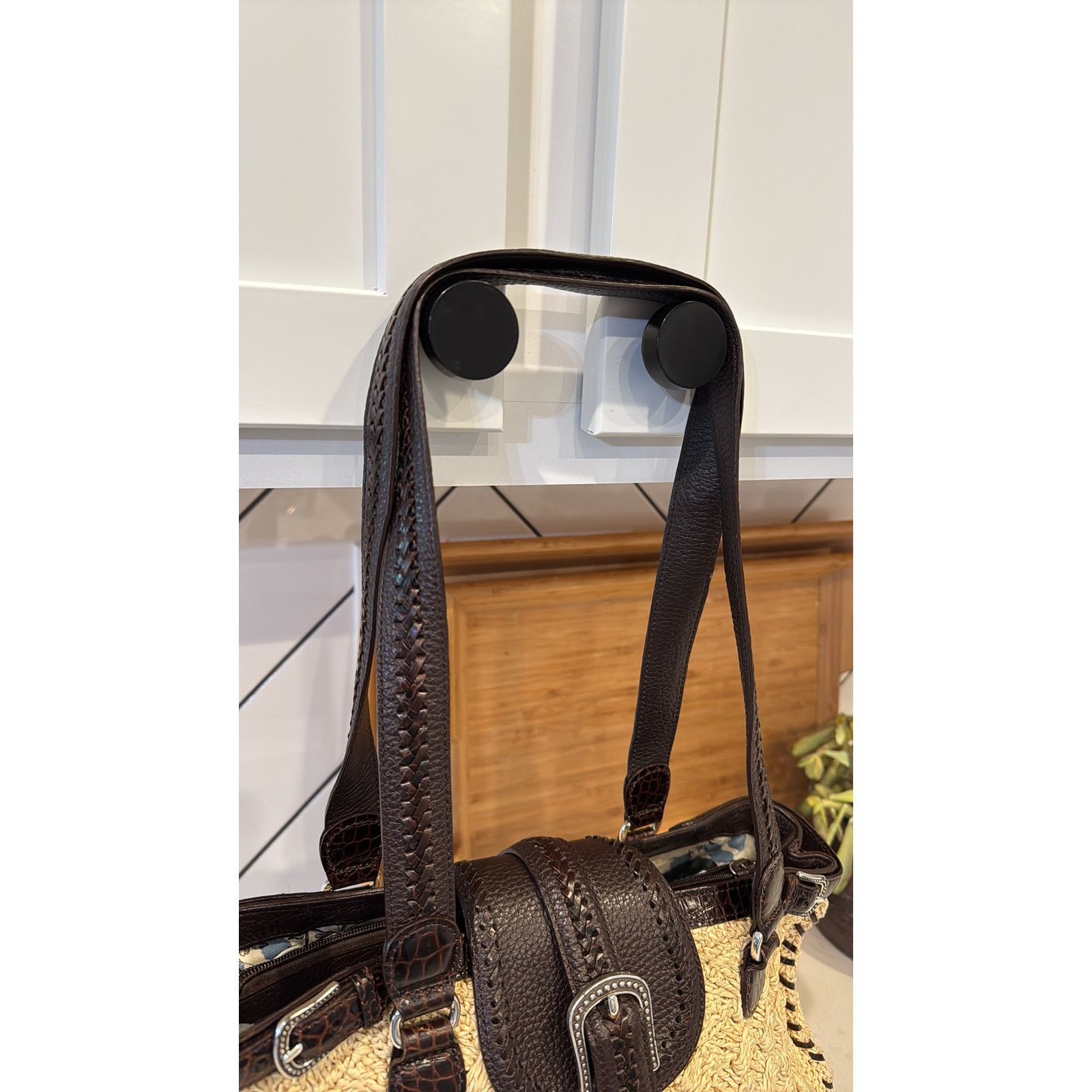 Brighton BRIGHTON Patience Straw Leather Handbag Shoulder Satchel Bag Size ONE SIZE - 3 Thumbnail