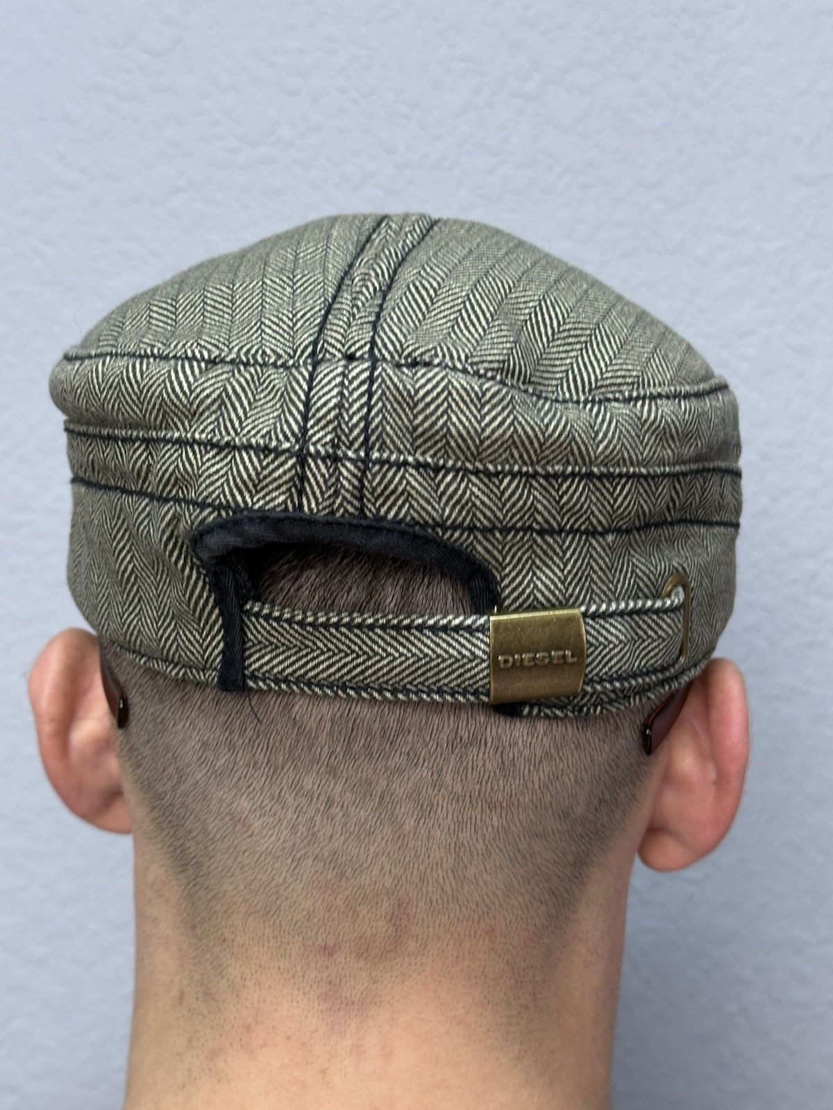 Diesel × Vintage Vintage Diesel Tweed Cap Big Logo Y2K Adjustable One Size Size ONE SIZE - 6 Thumbnail