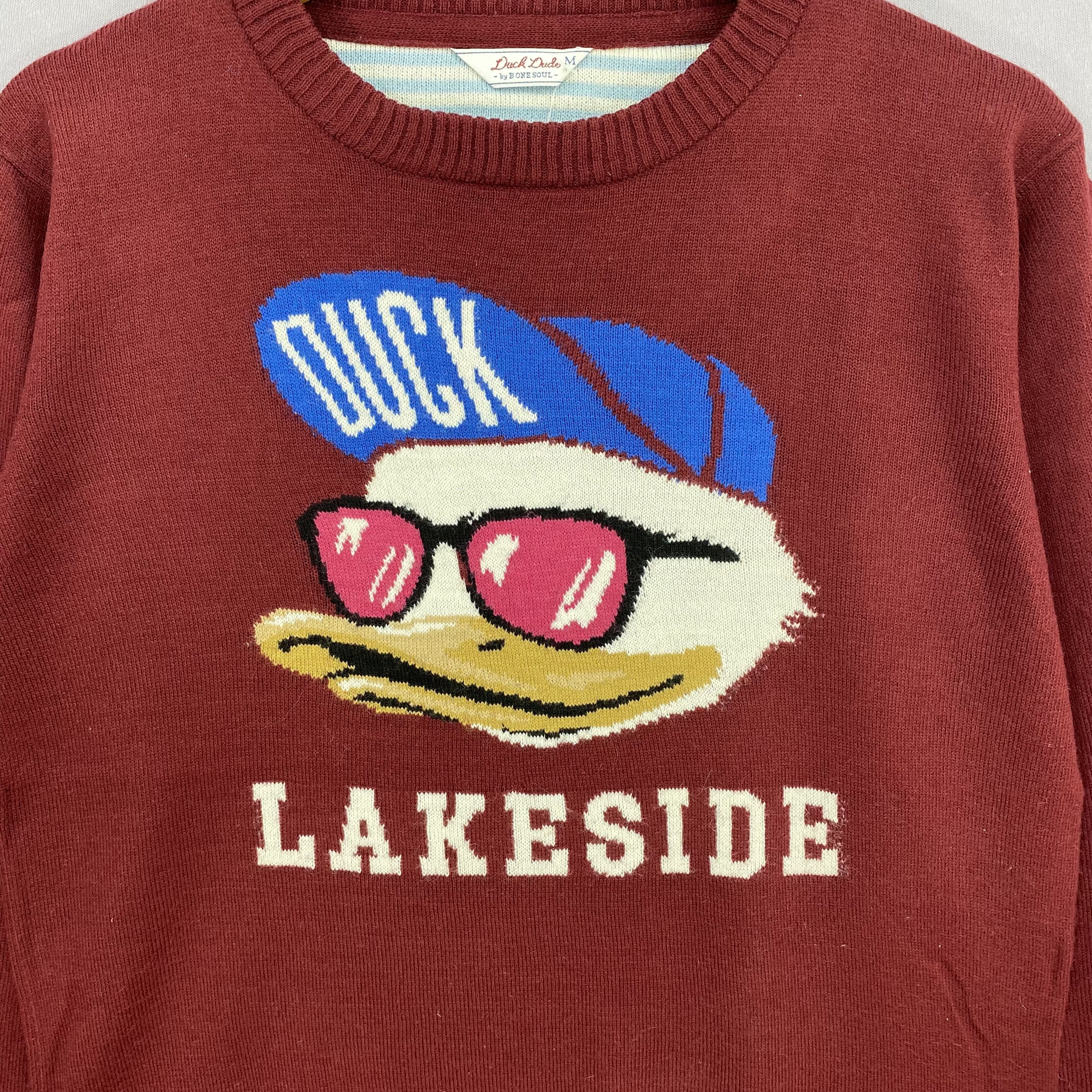 Japanese Brand Vintage Y2K Duck Dude Knitted Lakeside Streetwear Sweater Size US S / EU 44-46 / 1 - 4 Thumbnail