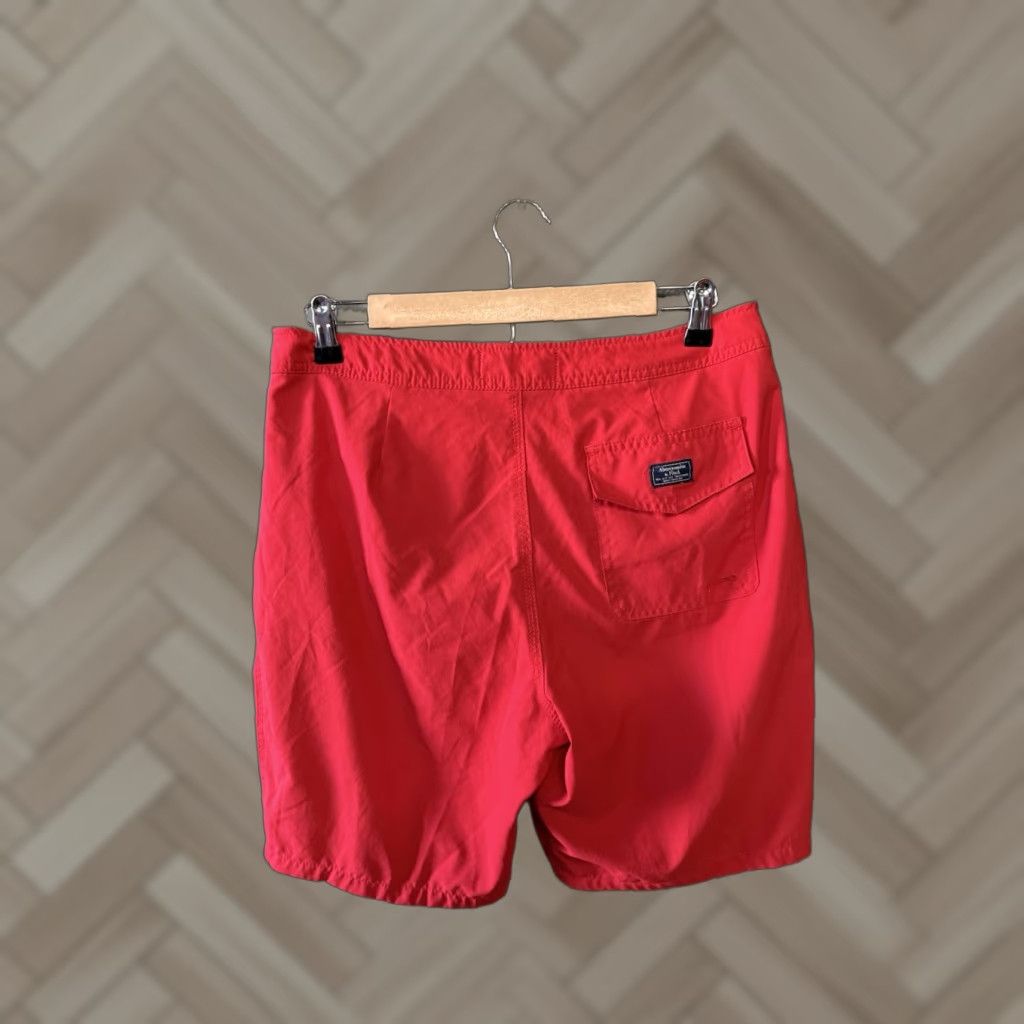 Abercrombie & Fitch Abercrombie & Fitch Mens Board Shorts Bottom 31 Red Drawstring Swim Shorts Size US 31 - 1 Thumbnail