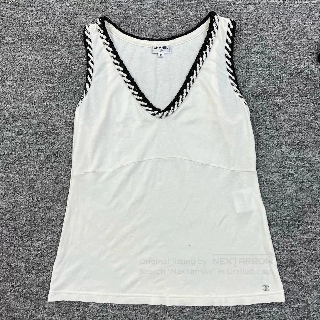 Chanel Chanel White Silver Trim Vest. Size XXS / US 00 / IT 34 - 1 Thumbnail