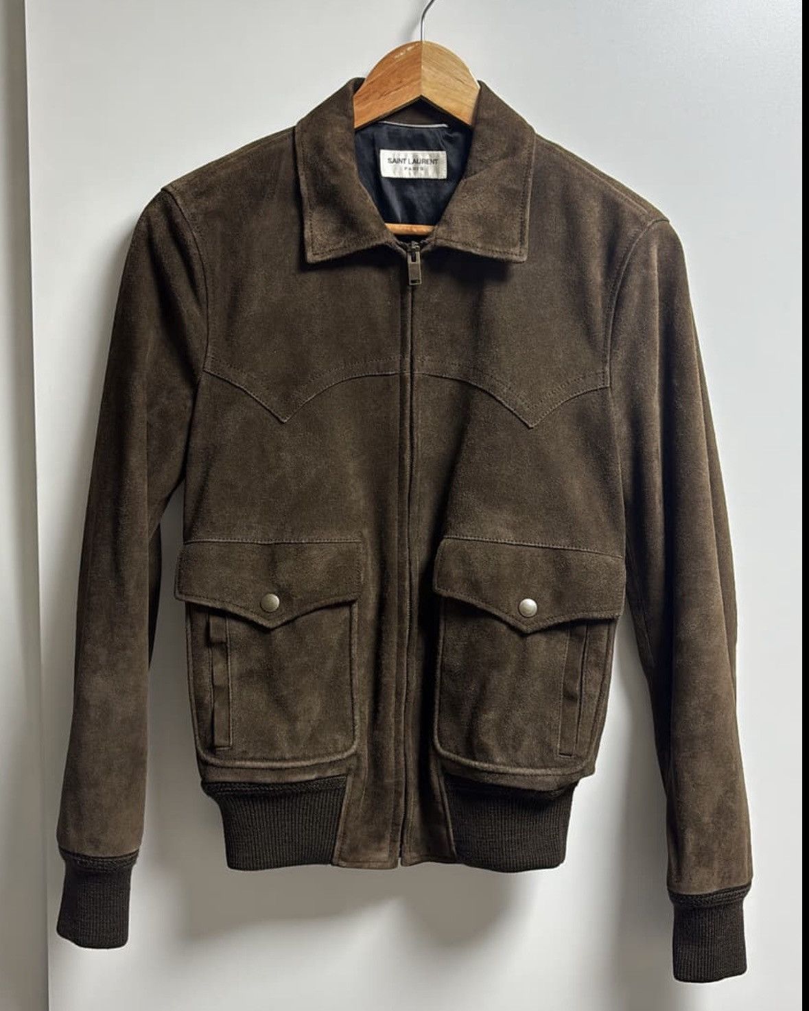 Saint Laurent Paris Saint Laurent Paris Hedi Slimane Suede Jacket Brown Size US S / EU 44-46 / 1 - 1 Thumbnail