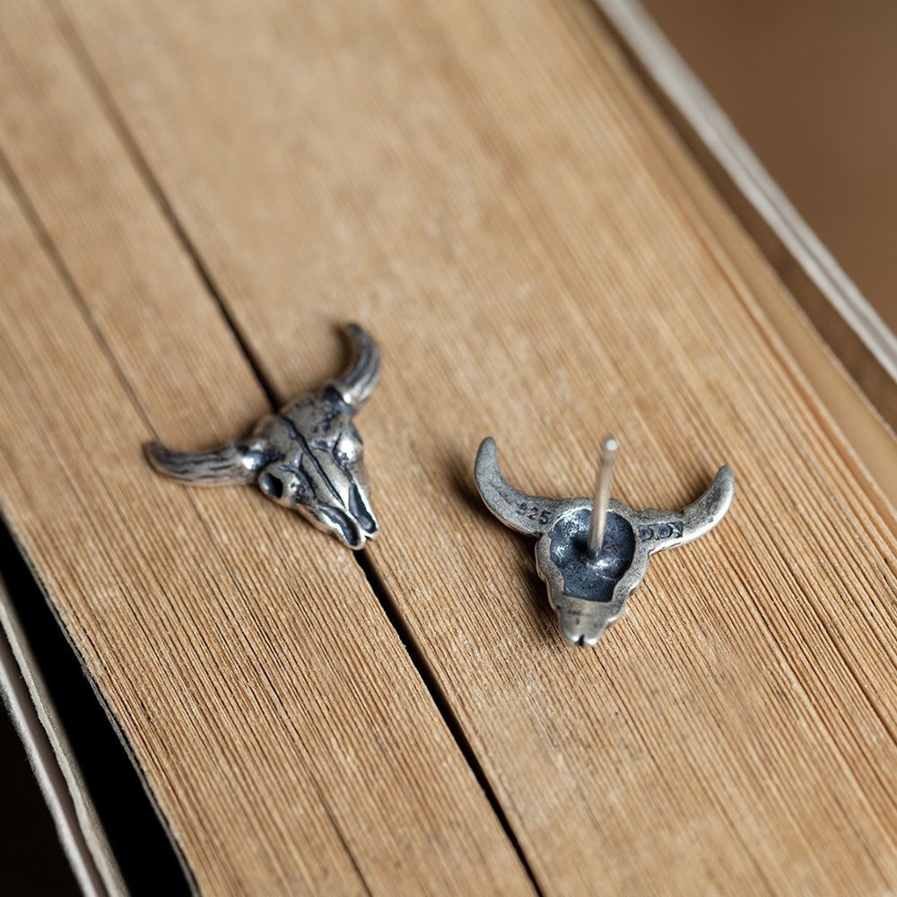 Jewelry Cattle Hip-hop Earrings One Pairs Chrome Jewelry Size ONE SIZE - 2 Thumbnail