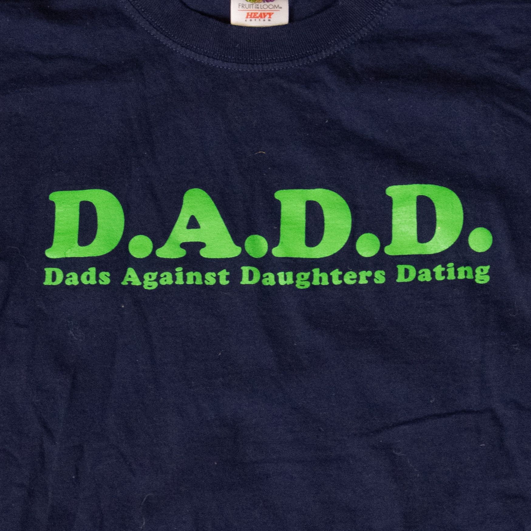 Fruit Of The Loom × Vintage Y2K 2000's Dads Against Daughters Dating Navy T-Shirt Size US M / EU 48-50 / 2 - 4 Thumbnail