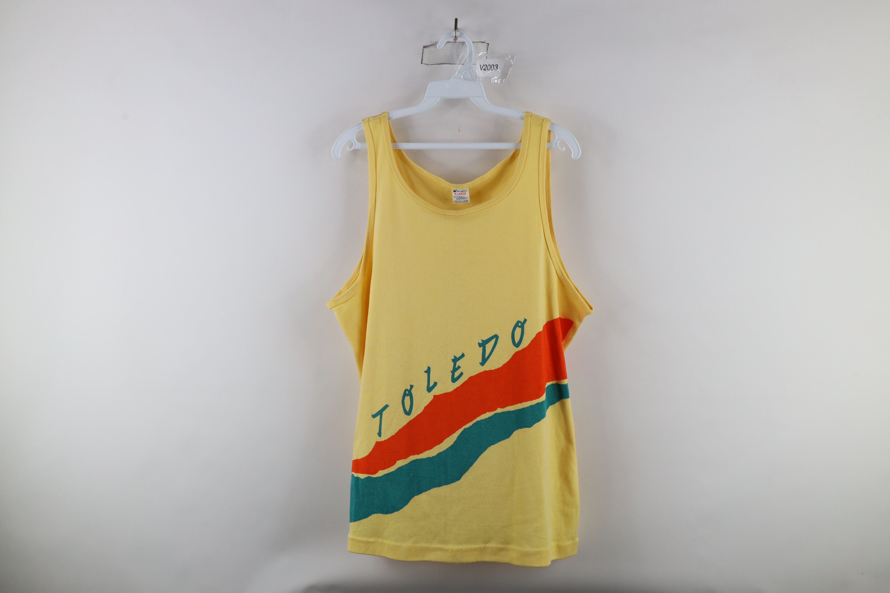 Champion × Vintage Vintage 80s Champion Toledo Ribbed Knit Tank Top T-Shirt USA Size XL / US 12-14 / IT 48-50 - 1 Thumbnail