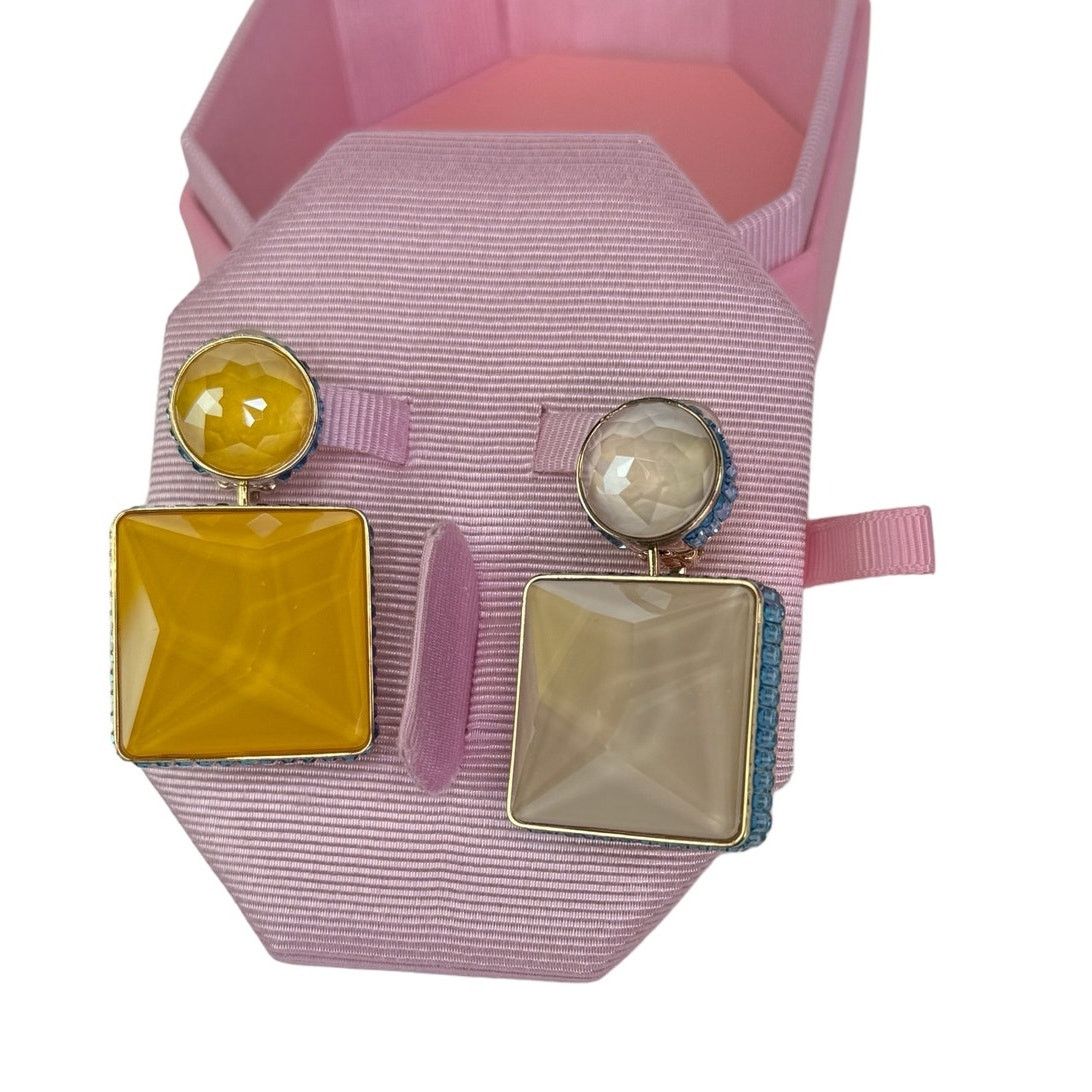 Swarovski Swarovski Chroma clip earrings Asymmetrical designSquare cut Size ONE SIZE - 1 Thumbnail