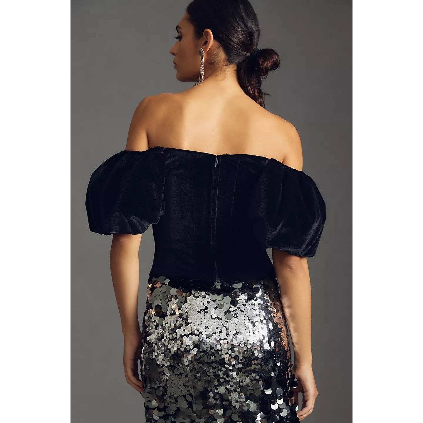 Anthropologie Anthropologie Hutch Velvet Corset Top $148 SIZE 0P Black Size XS / US 0-2 / IT 36-38 - 4 Thumbnail