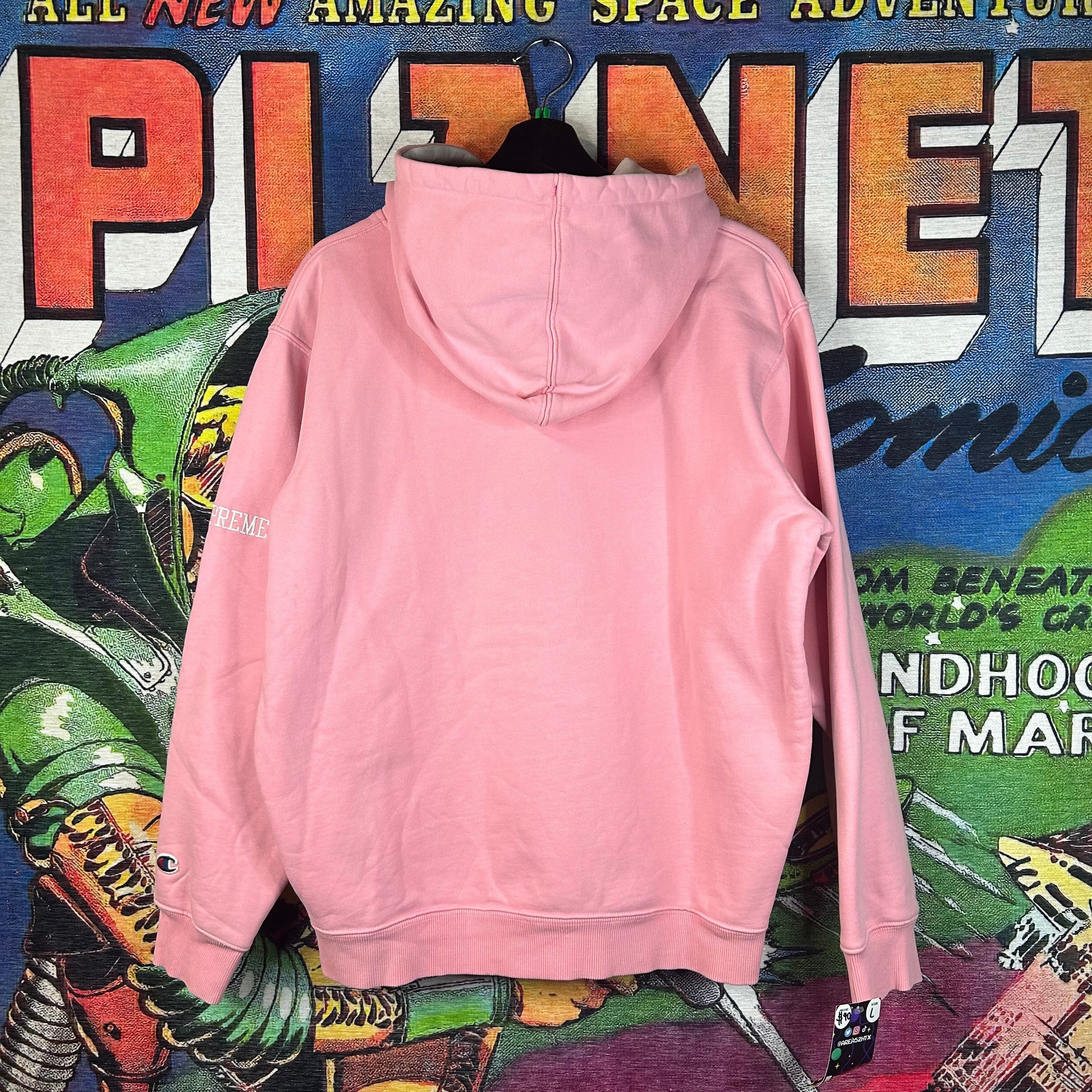 Champion × Supreme Supreme Champion Pink Satin Hoodie Size Large Size US L / EU 52-54 / 3 - 2 Thumbnail