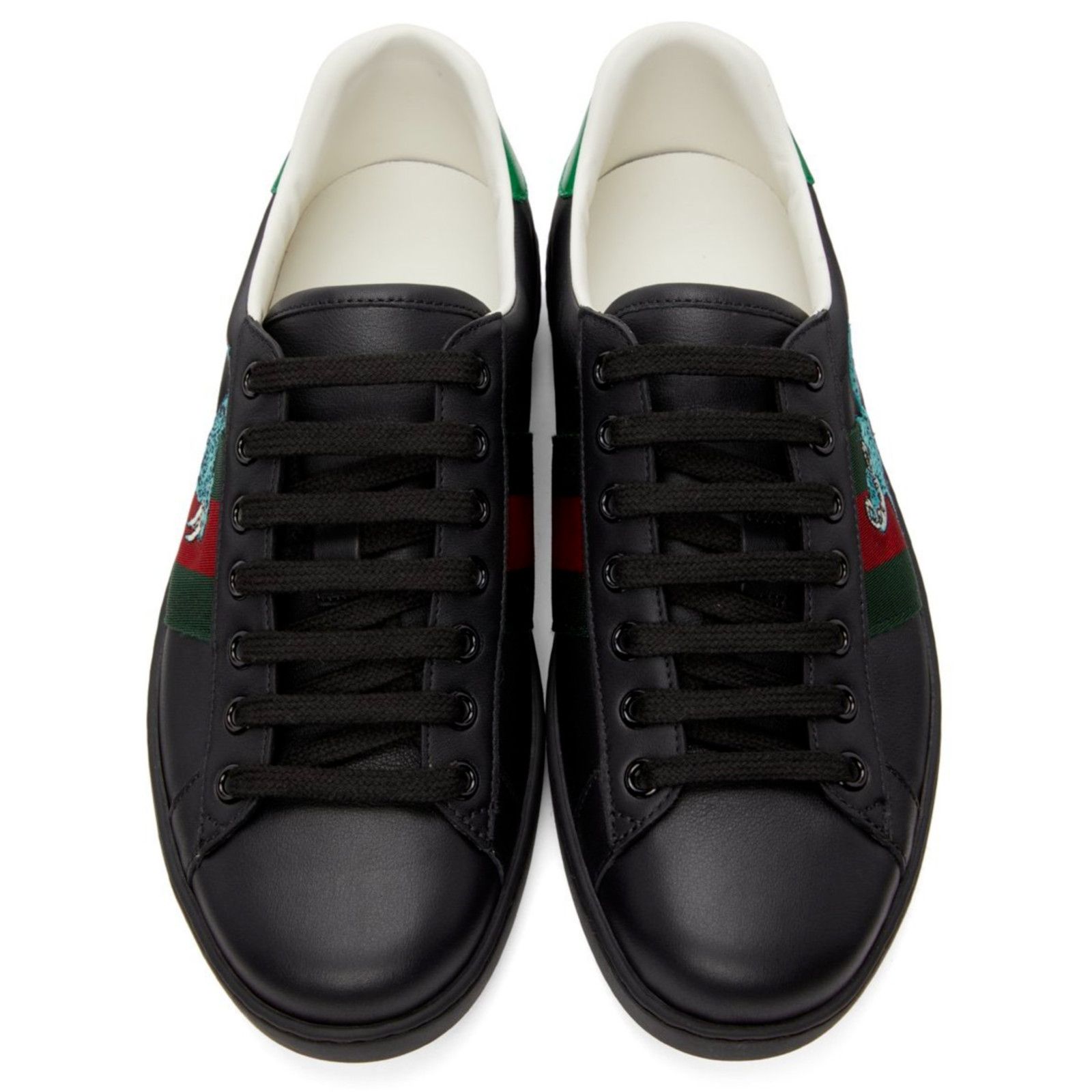 Gucci Gucci Mens Freya Hartas Ace Black Leather Flat Low Size US 13 / EU 46 - 6 Thumbnail