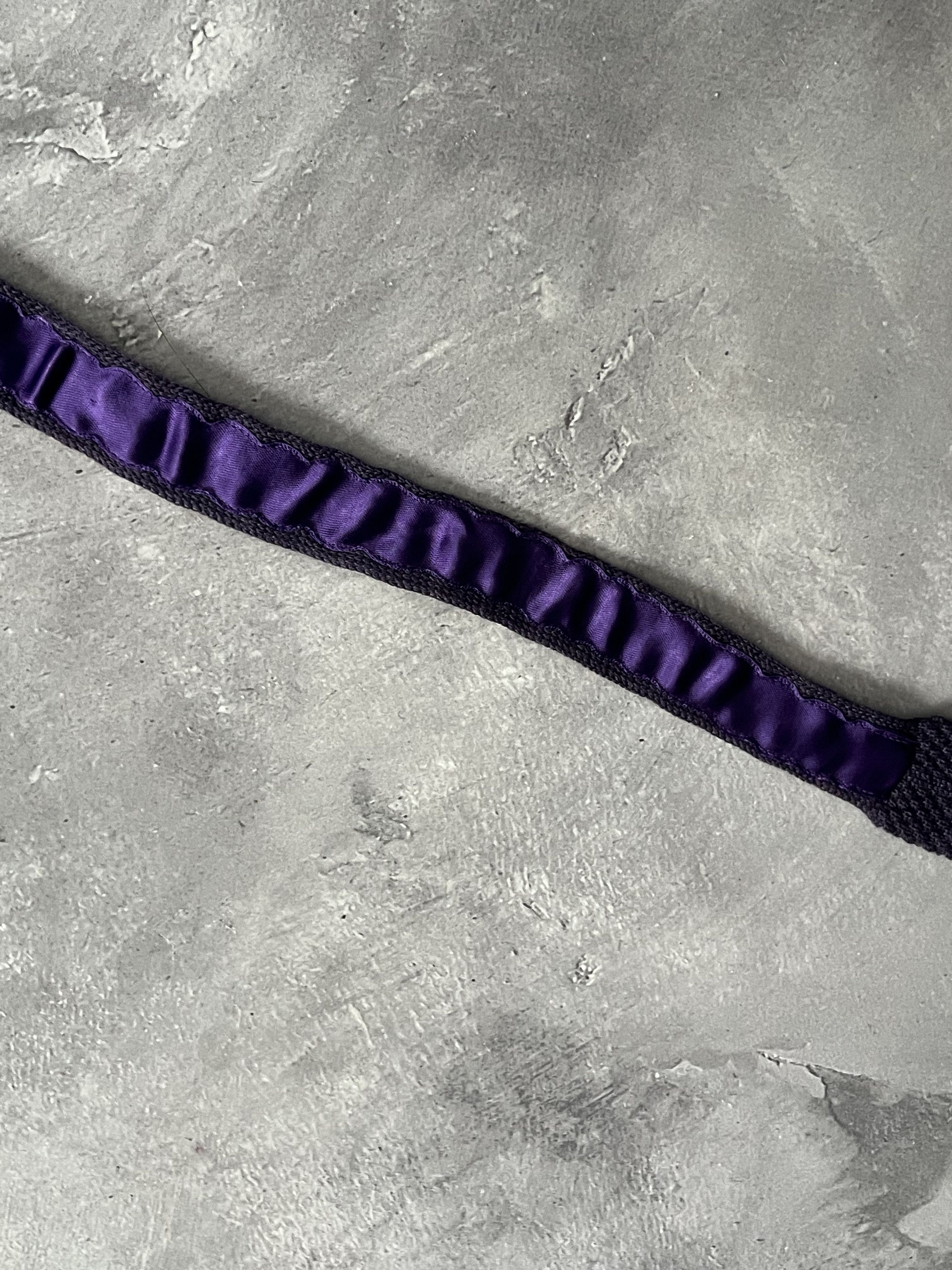 Pal Zileri Pal Zileri Knit Tie Wool Purple Textured Smart Casual Retro Size ONE SIZE - 6 Thumbnail