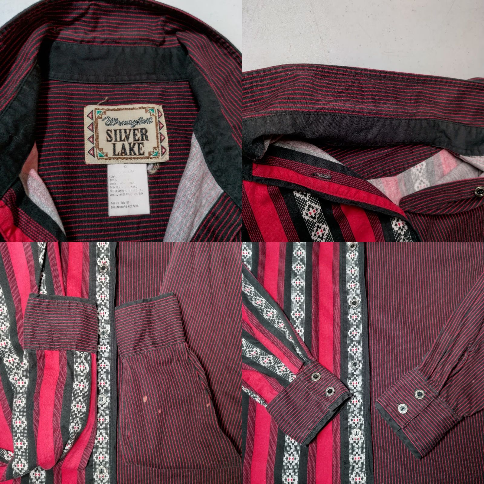 Wrangler VINTAGE Wrangler Shirt Women XL Red Black Stripe Southwestern Geometric Western Button-Up Size XL / US 12-14 / IT 48-50 - 8 Thumbnail