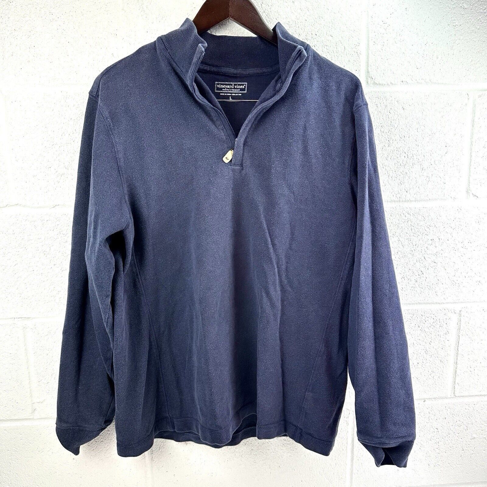 Vineyard Vines Vineyard Vines 1/4 Zip Pullover Navy Blue Pima Cotton Size L Size US L / EU 52-54 / 3 - 1 Thumbnail