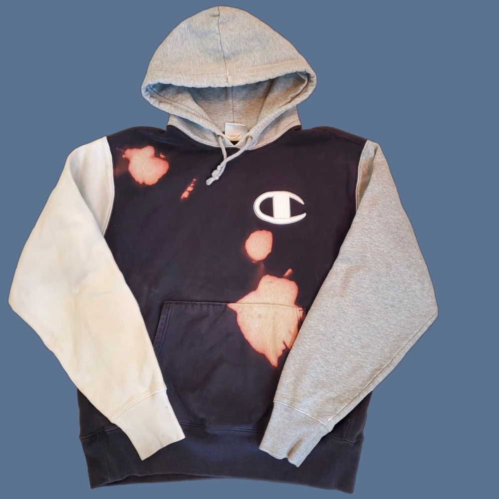 Champion Champion Hoodie Men L Black White Gray Colorblock Embroidered Reverse Weave Geometric Multicolor Crew Neck Fleece Pocket Regular Size Size US L / EU 52-54 / 3 - 1 Thumbnail