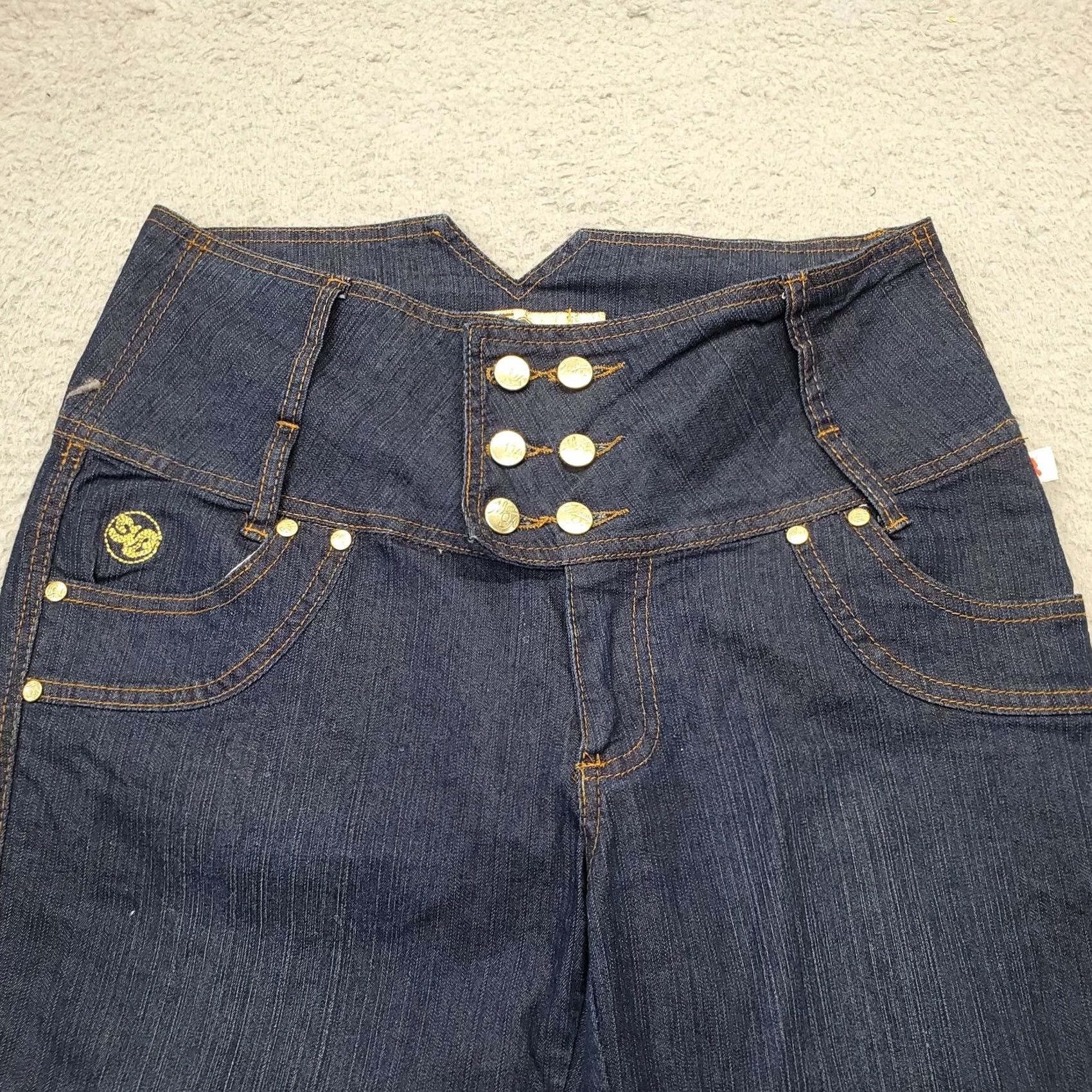 Denime Mecca Femme Jeans Womens 9/10 Blue Denim Straight Leg Button Fly Slit Pocket 31in Waist Inseam 24.75in Size 30" / US 8 / IT 44 - 3 Thumbnail