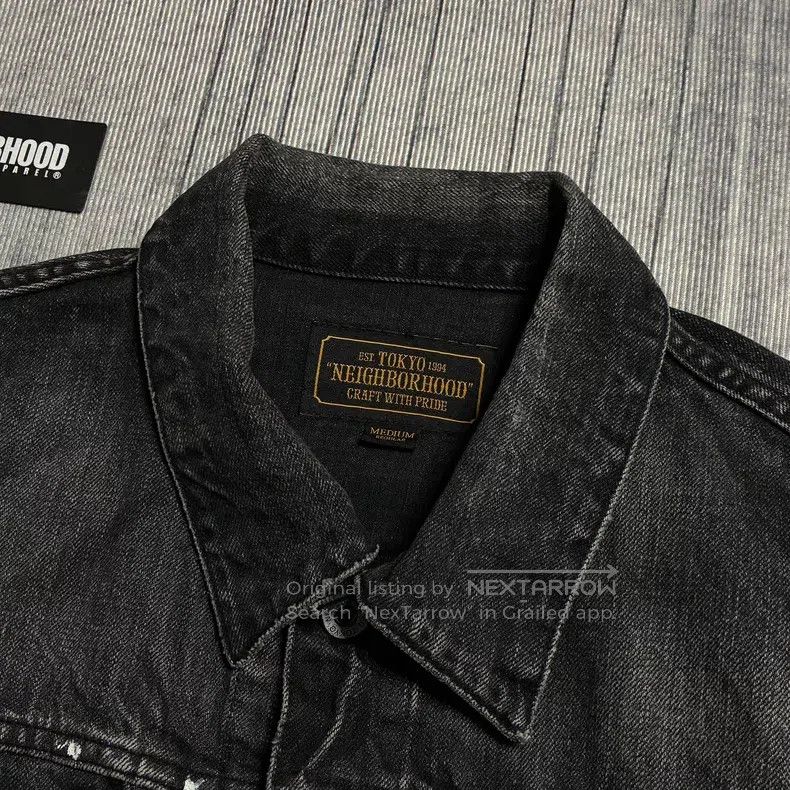 Neighborhood Neighborhood Black Washed Splatter Denim Jacket Size US M / EU 48-50 / 2 - 4 Thumbnail