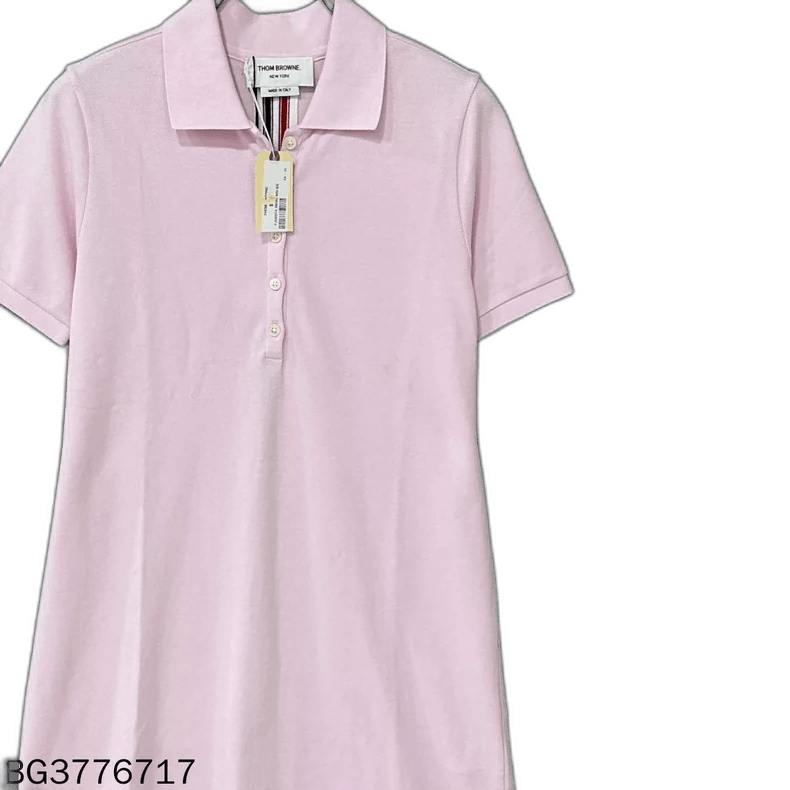 Thom Browne Pink Polo Dress with Back Stripes Size XL / US 12-14 / IT 48-50 - 1 Thumbnail