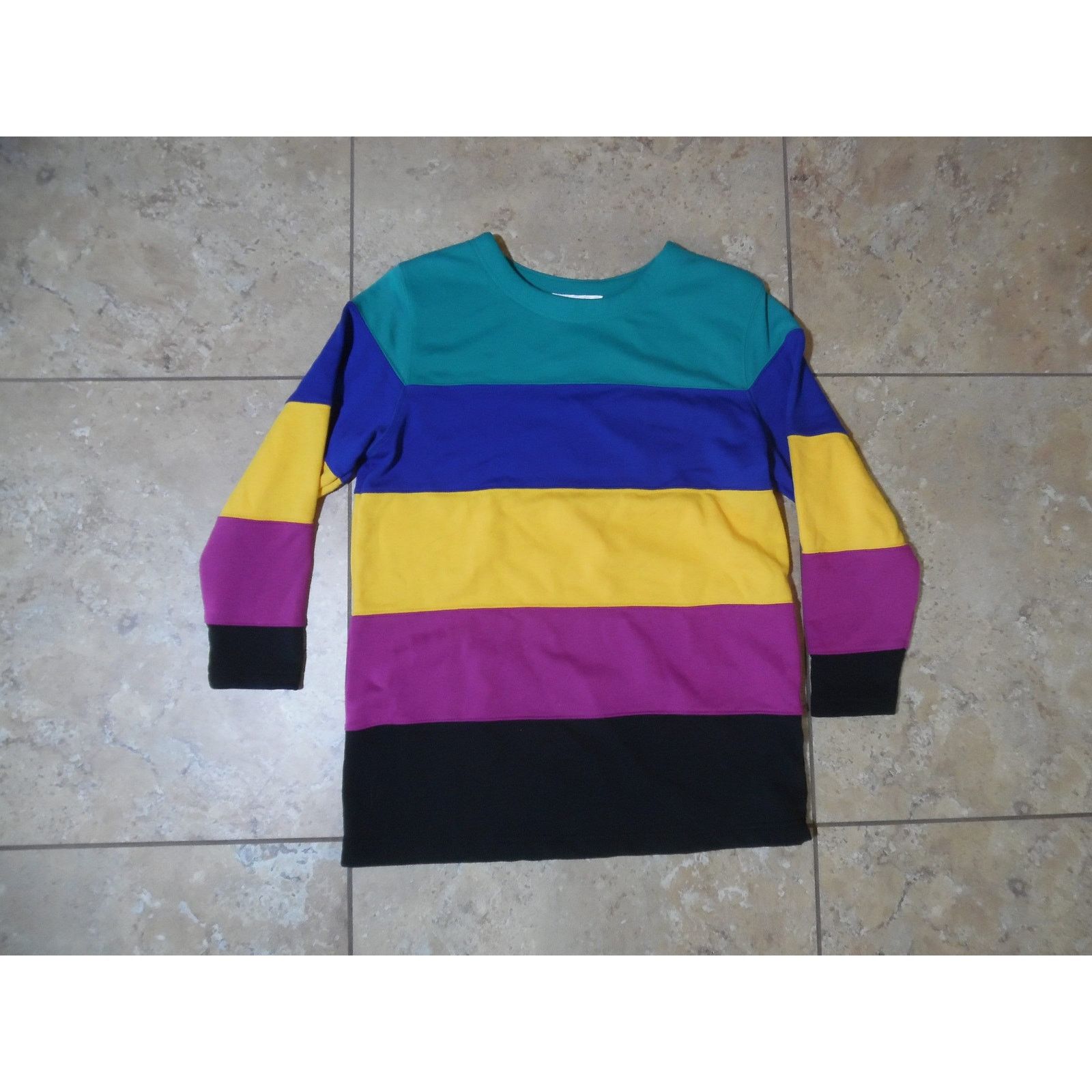 Other Petite Sophisticate Color Block Sweatshirt Shirt Sz S 1990s Size S / US 4 / IT 40 - 1 Thumbnail