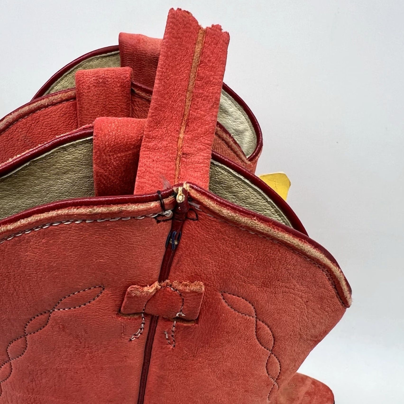 Vintage ABILENE Women's Boots Cowgirl Western Knee High Leather Red Pointed Embroidered NWD 6.5M Size US 7 / IT 37 - 4 Thumbnail