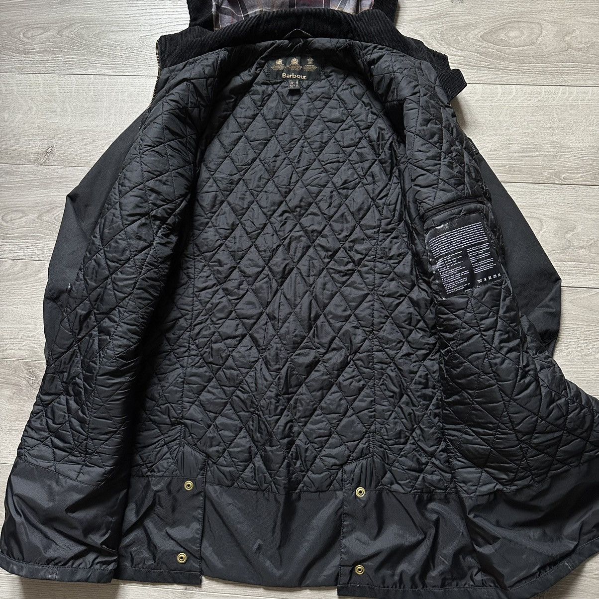 Barbour International Parka Wax Cotton Jacket Womens Size:14