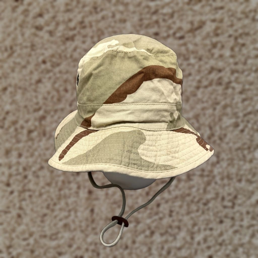 Vintage Sierra Mountain Gear Bucket Hat Adult One Size Beige Green Brown Camo Cotton Size ONE SIZE - 1 Thumbnail