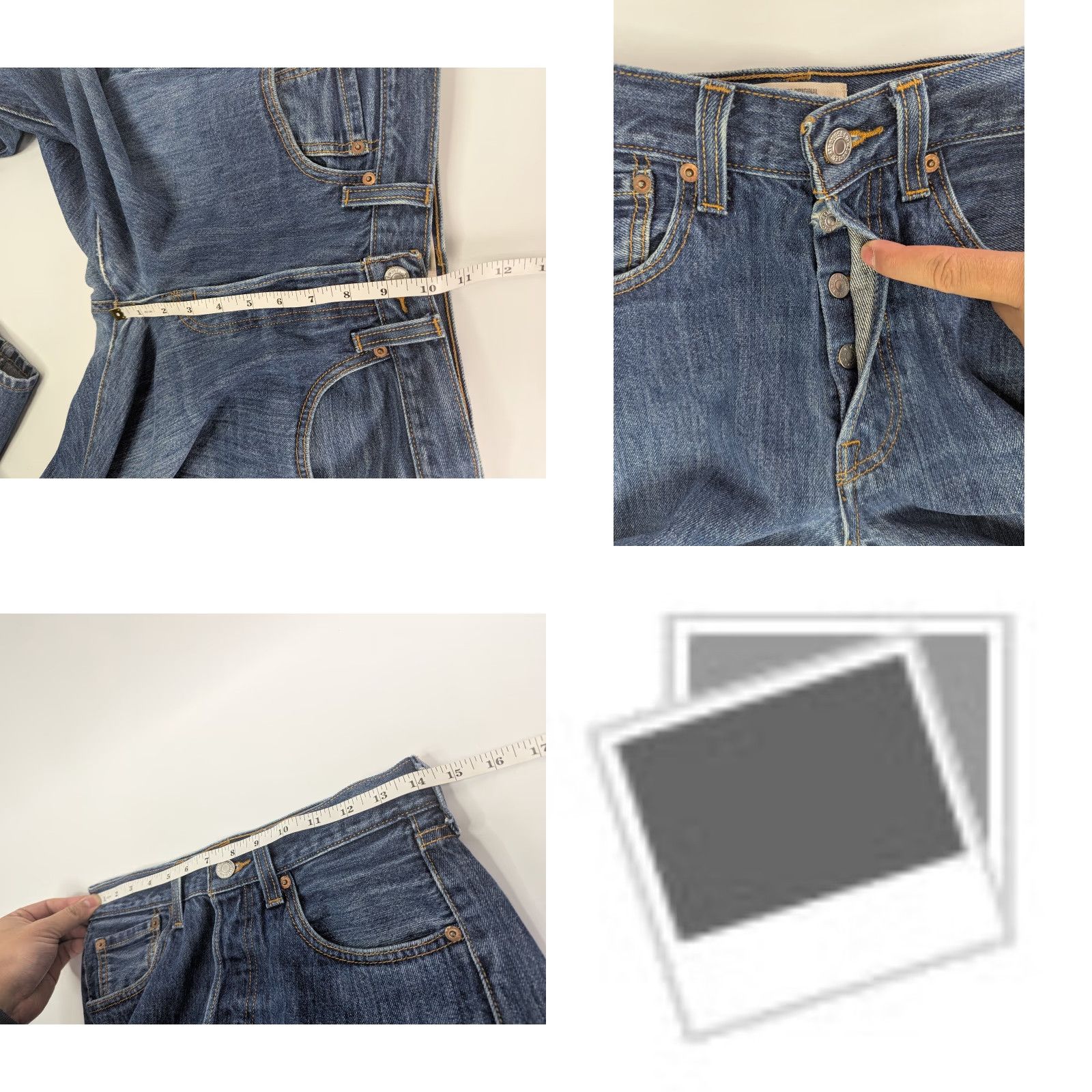 Levi's VINTAGE Levis Button Fly 501 Jeans Mens 28 Regular Denim Blue Cotton 100% Straight Fit Inseam 33 in 501 Series Size US 28 / EU 44 - 8 Thumbnail