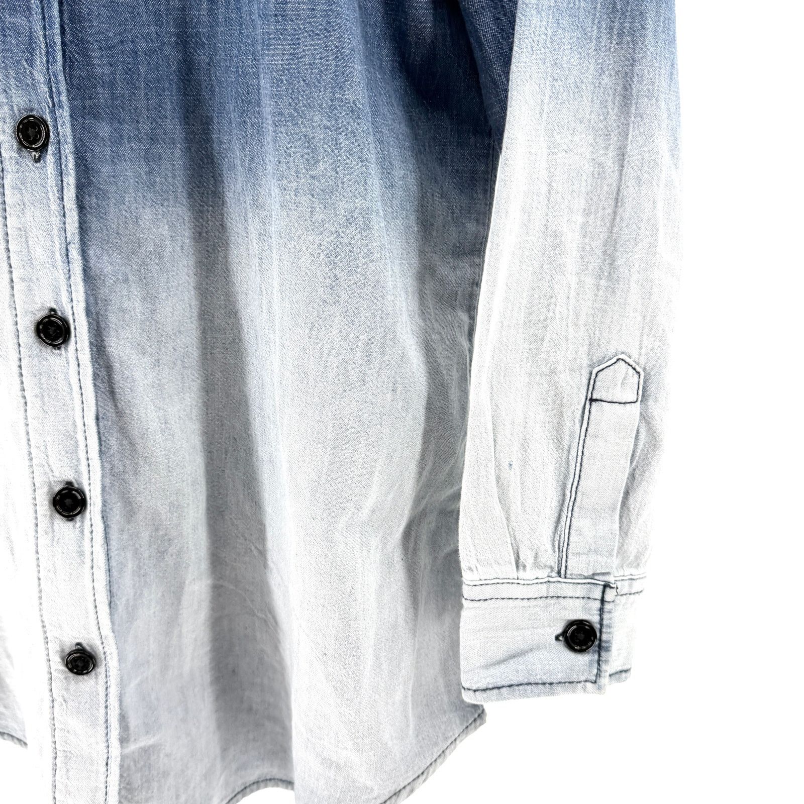 Kenneth Cole Indigo White 100% Cotton Ombre Denim Button Down Shirt Size US S / EU 44-46 / 1 - 3 Thumbnail