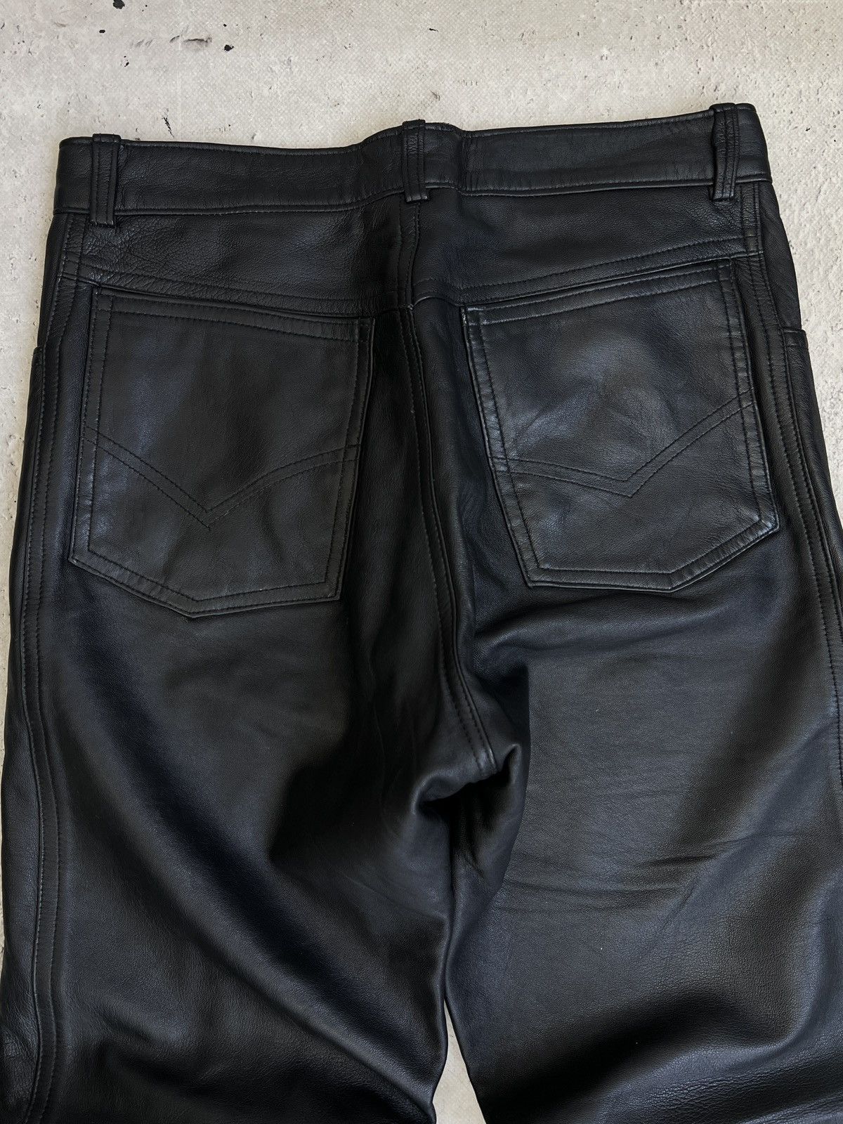 Genuine Leather Harley Davidson style leather y2k pants balenciaga hype Size US 32 / EU 48 - 8 Thumbnail