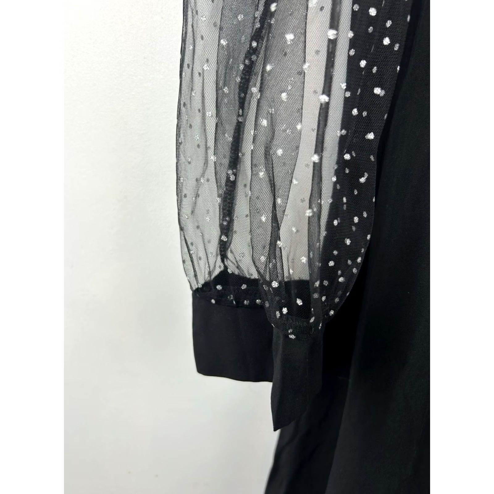 Vintage Womens L Black Tunic Dress Mini Sheer Sleeve Goth Witchcore Event Lightweight Size L / US 10 / IT 46 - 4 Thumbnail