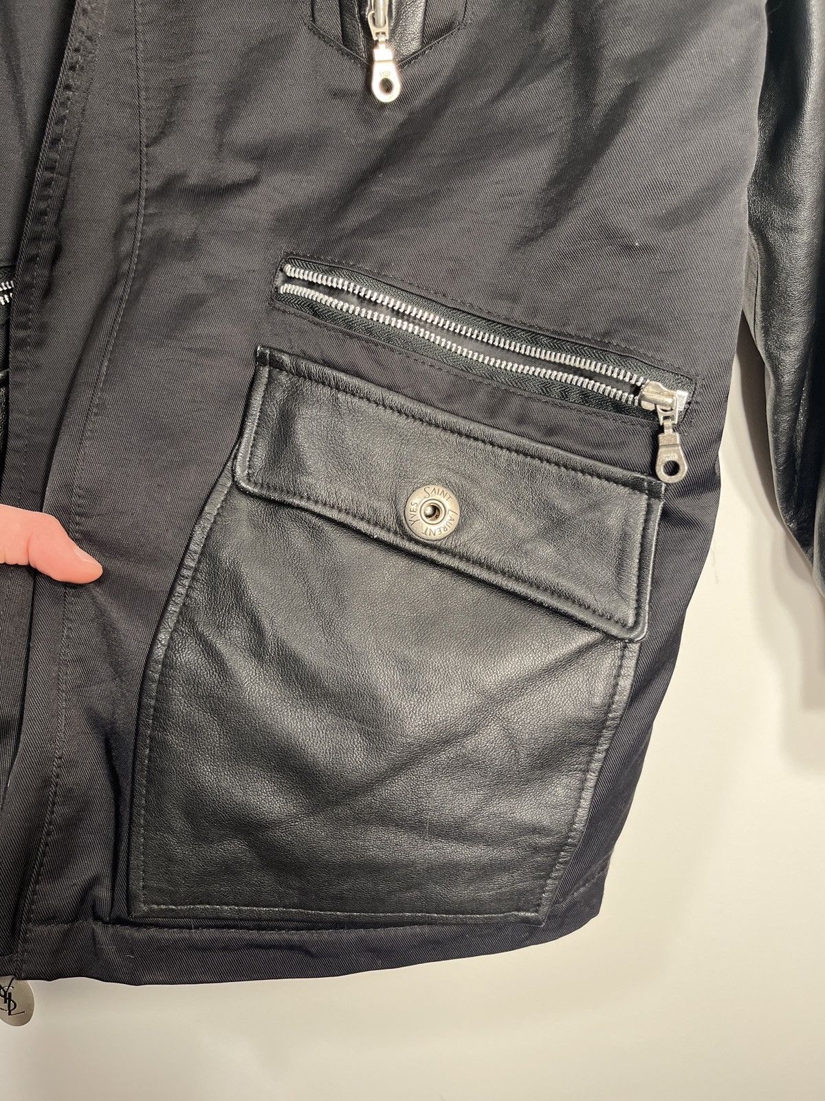 Vintage × Yves Saint Laurent Vintage YvesSaintLaurent Black leather zip up Size US M / EU 48-50 / 2 - 6 Thumbnail