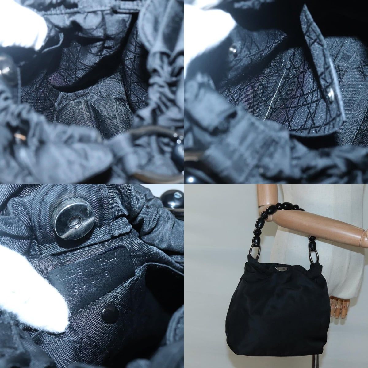 Dior DIOR Maris Pearl Shoulder Bag Nylon Black Silver Size ONE SIZE - 12 Thumbnail