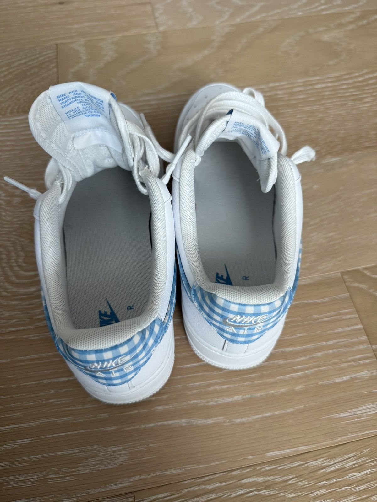 Nike Rare Nike Air Force 1 Low 07 Essential Blue White Gingham Size US 8.5 / IT 38.5 - 5 Thumbnail