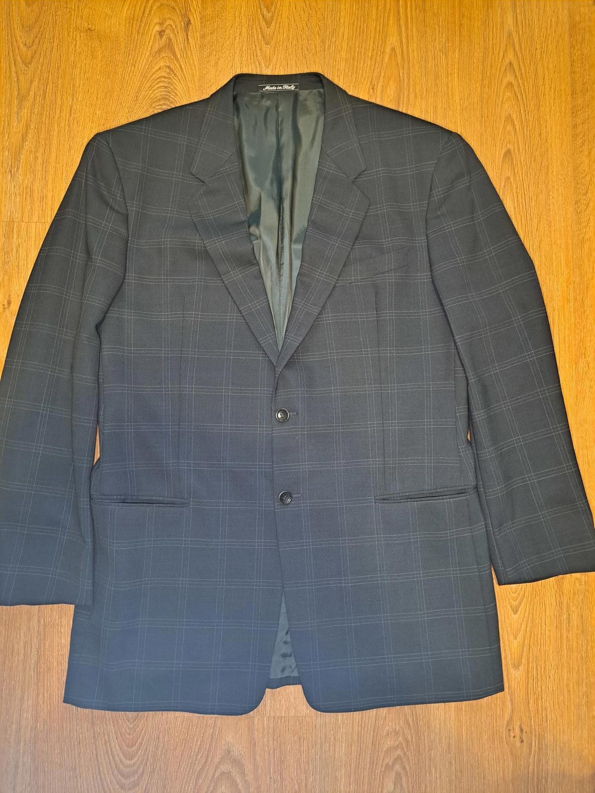 Giorgio Armani Giorgio Armani Collezioni Sport Coat 44L Gray Windowpane Size 44L - 1 Thumbnail