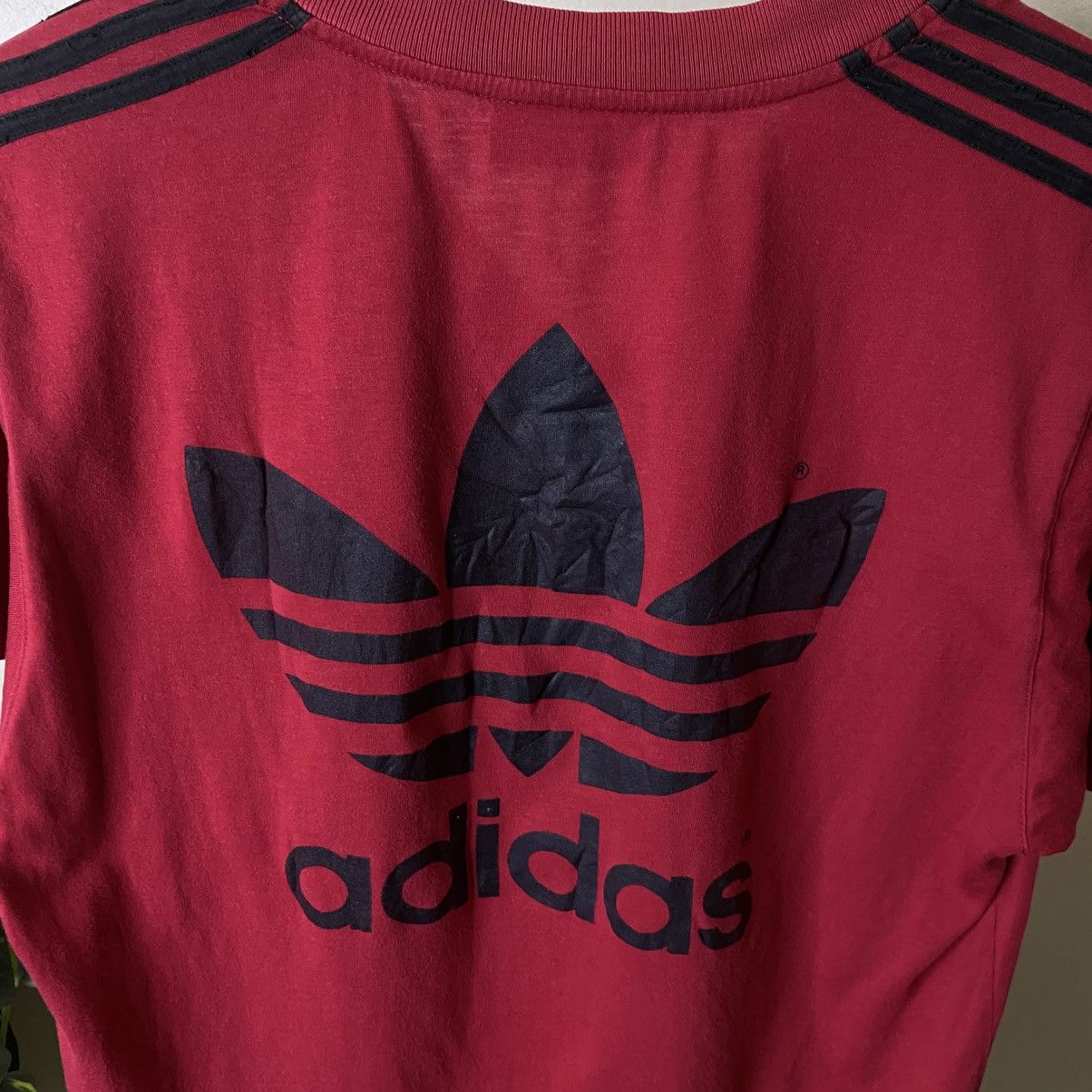 Adidas Vintage 1990s Adidas Big Logo V Neck T Shirt Size US S / EU 44-46 / 1 - 2 Thumbnail